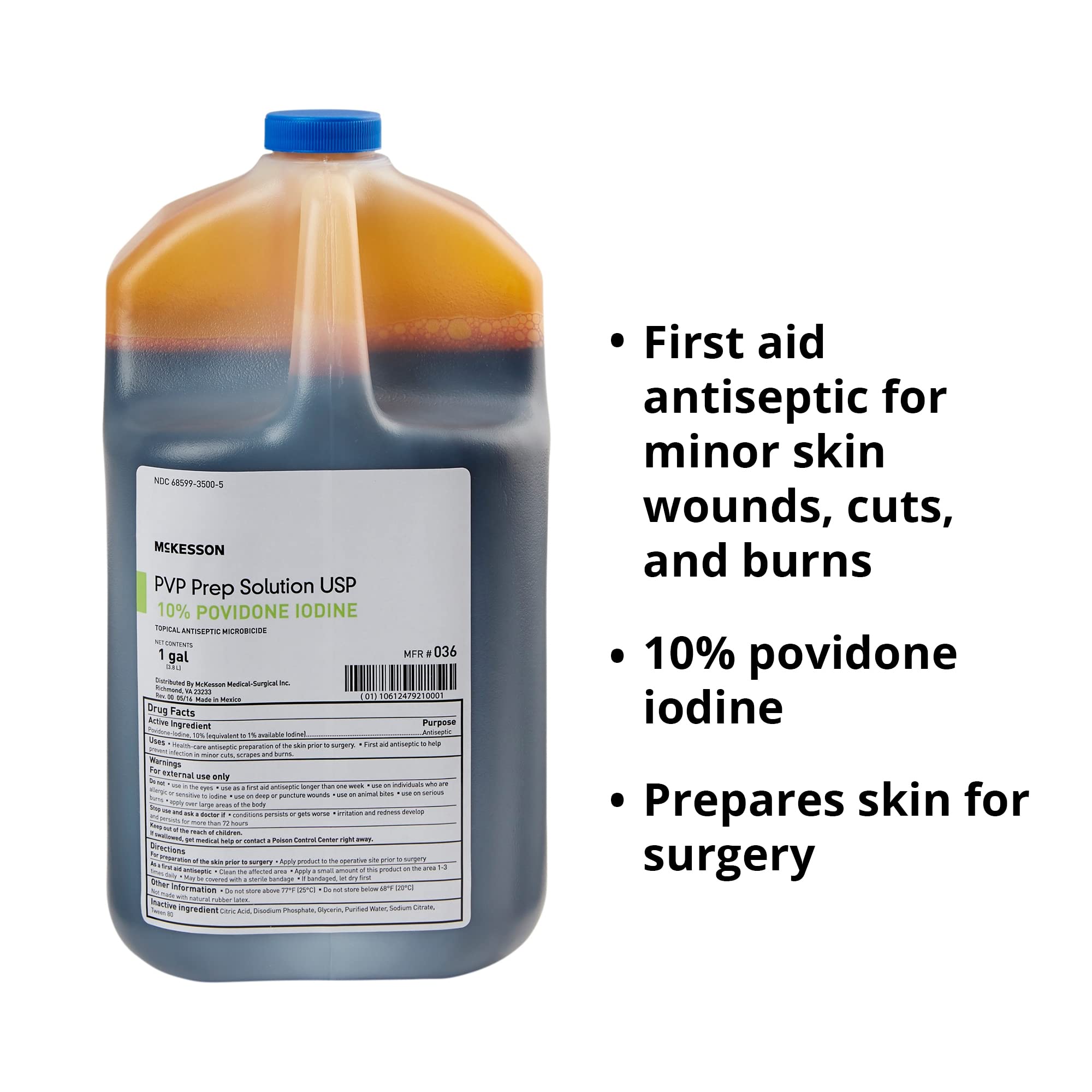 McKesson PVP Prep Solution USP, 10% Povidone-Iodine, 1 gal, 1 Count