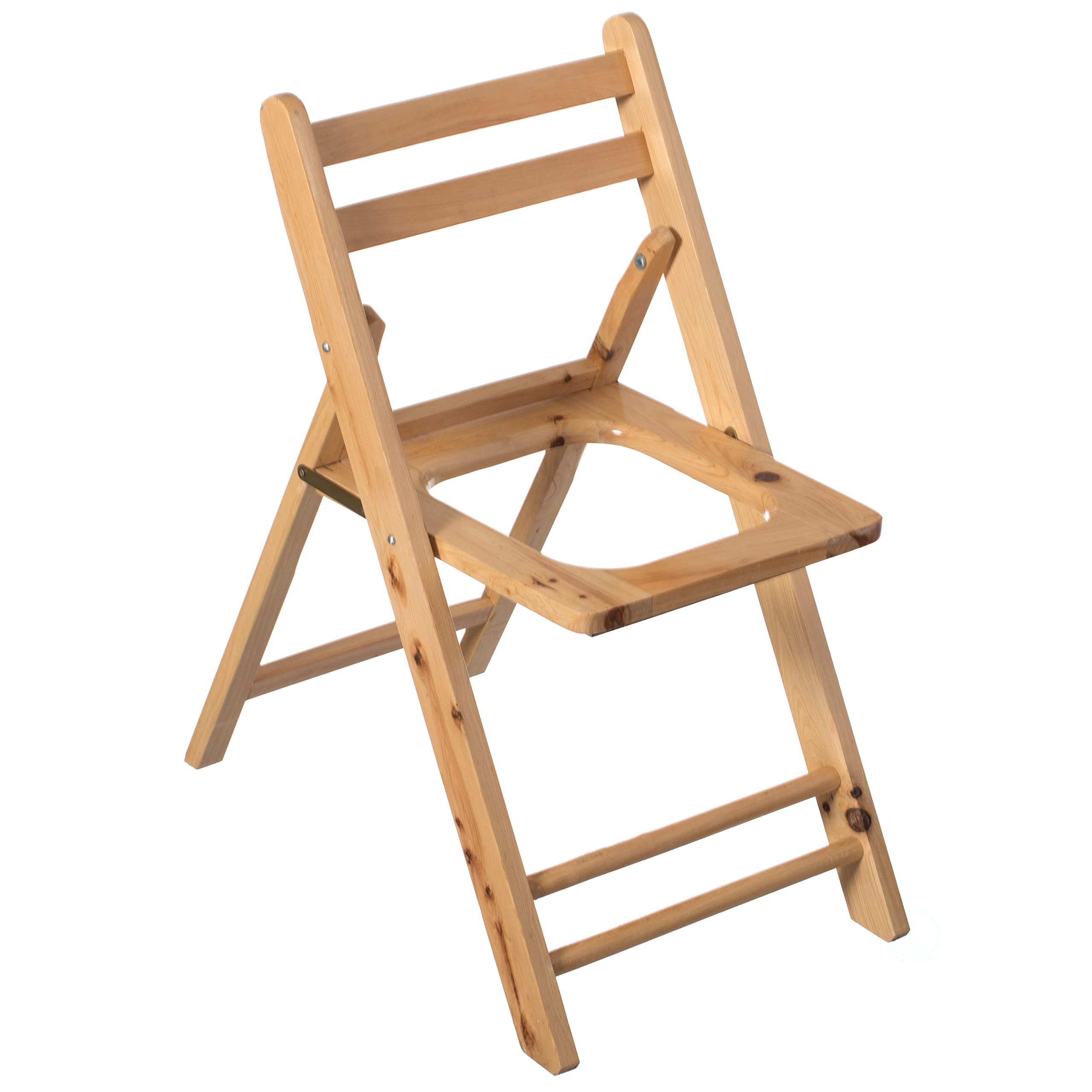 PLAYBERG Wooden Folding Portable Toilet Seat for Camping and Hiking with Backrest