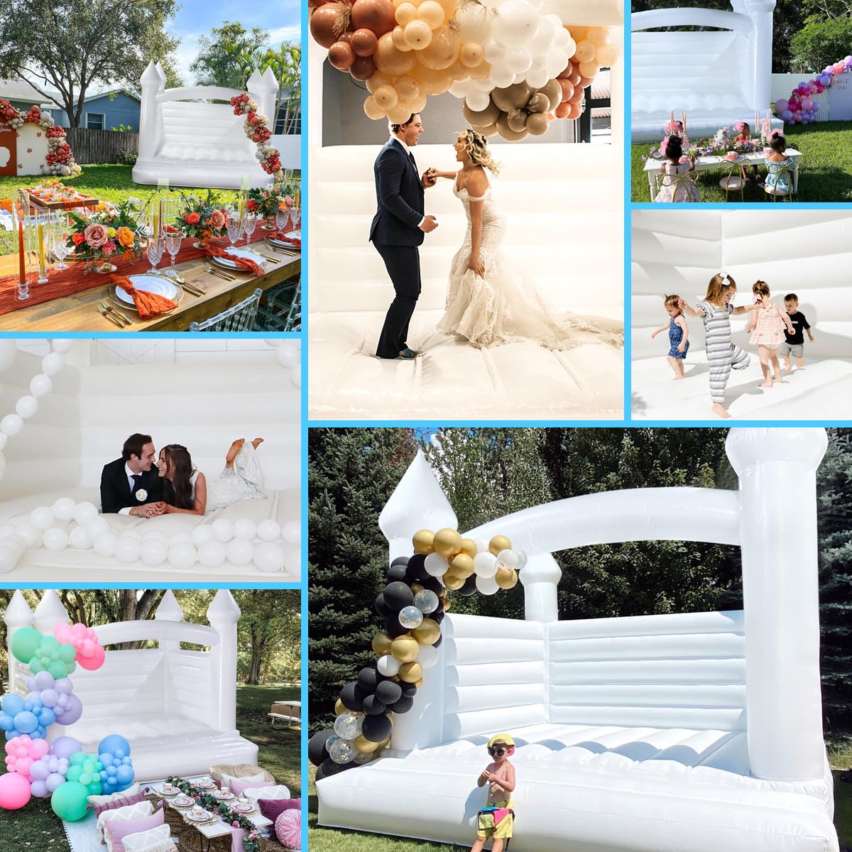 Hmtaolife 13x13x10ft PVC Commercial Grade Inflatable Jumping Castle for Party with 950w Air Blower, Durable and Easy to Set up, for Wedding, Birthday Parties Decorations