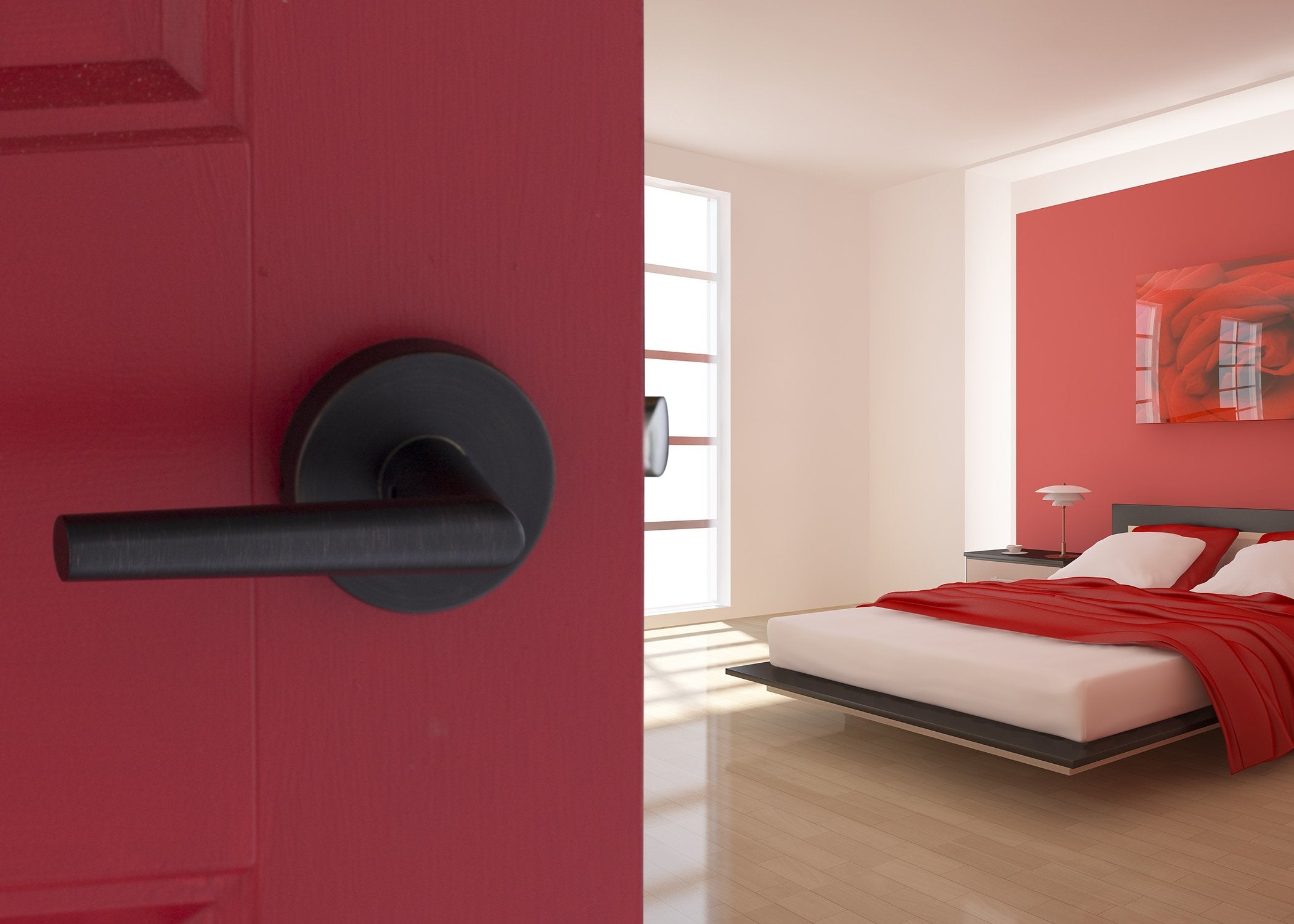 Copper Creek ML2231TB Modern Push Button Privacy Door Lever