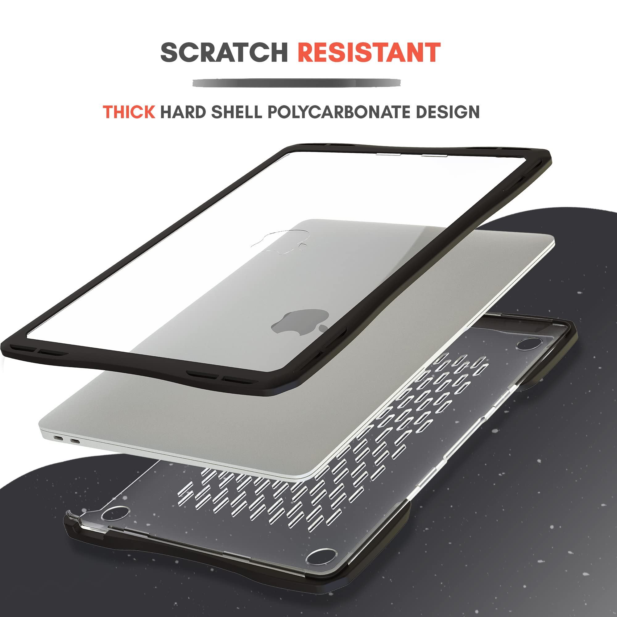 UZBL Case for MacBook Air 13 inch M1 & Intel (2018-2020 Release), Lightweight Protective Hard Shell Clear Case Cover for MacBook Air M1 and Intel Touch ID, NOT M2
