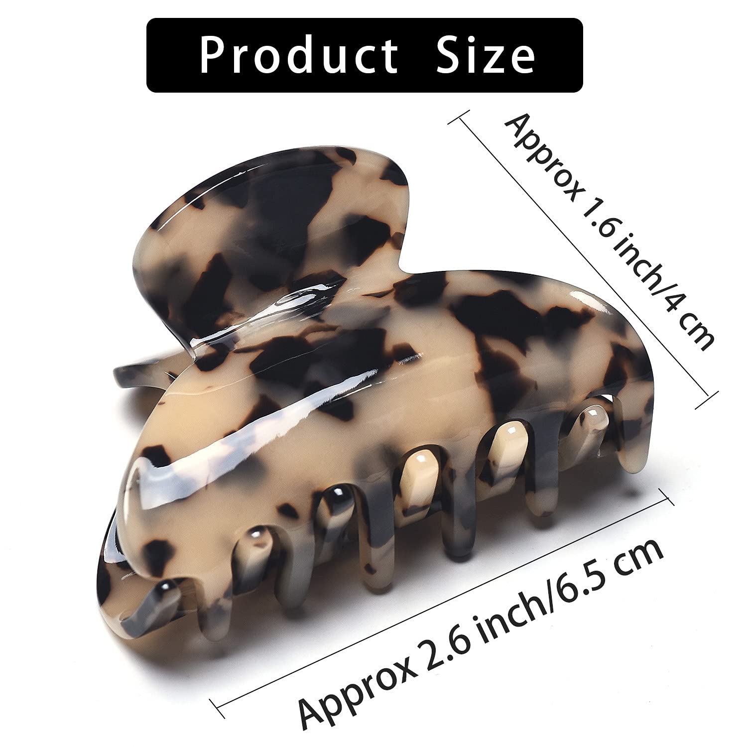 3 Packs Women Medium Hair Clips Tortoise Claw Clips Celluloid Jaw Clips Leopard Print Hair Clamps Fashion Hair Accessories