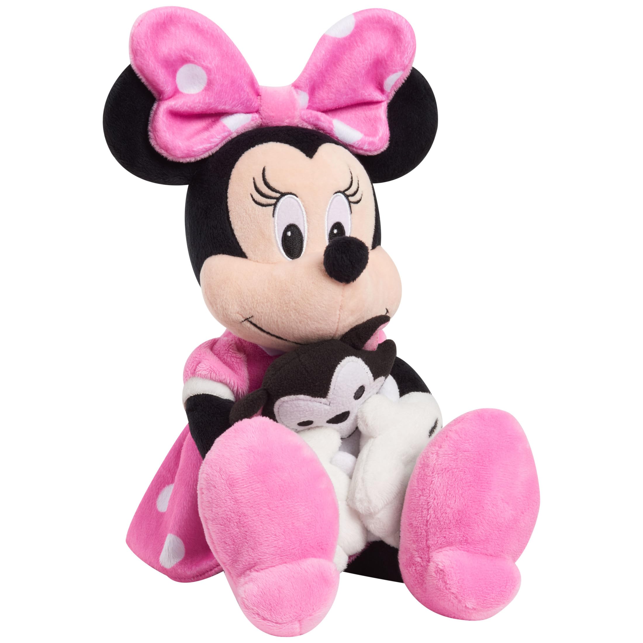 Disney Classics Lil Friends Minnie Mouse and Figaro 16.5-inch Large Plushie Stuffed Animal, Kids Toys for Ages 2 Up by Just Play