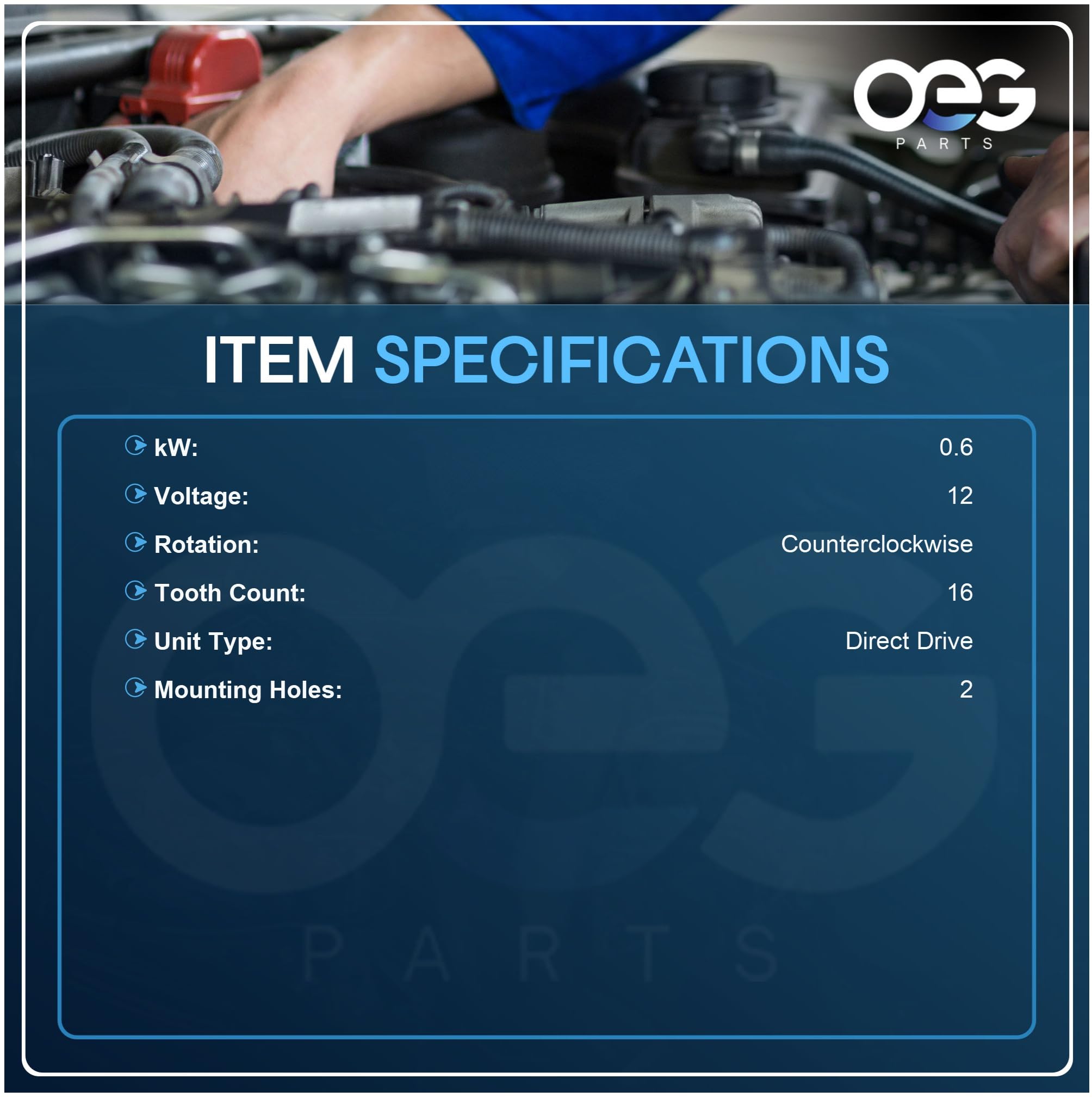 OEG Parts New Starter Compatible with Briggs V Twin Cylinder HD 108mm OAL 14HP 16HP 18 HP 1996-1998 399928, 498148, 495100, SBS0009, 41022010, 41022010R