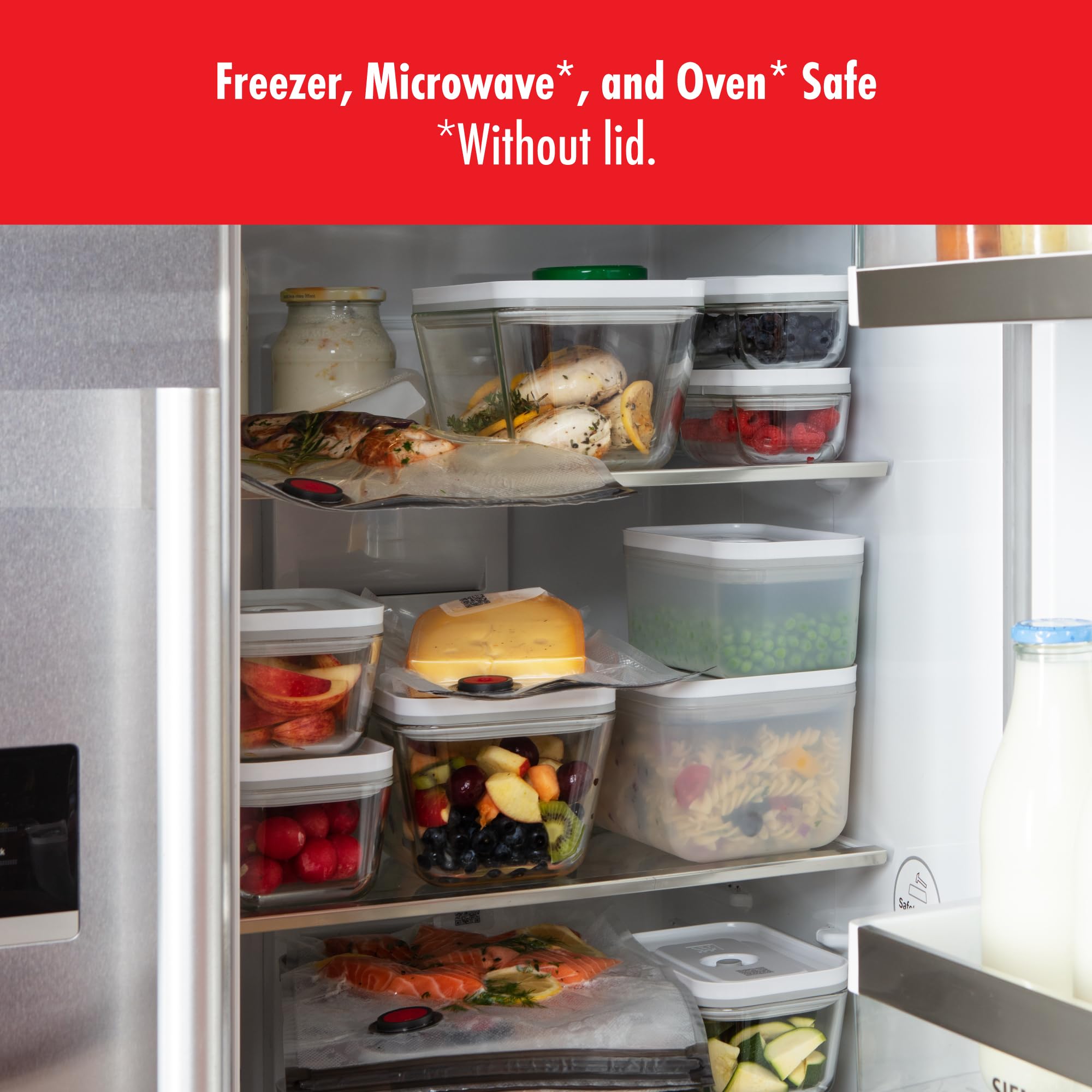 ZWILLING Fresh & Save 4-pc Small Glass Vacuum Sealer Food Storage Containers with Airtight Lids