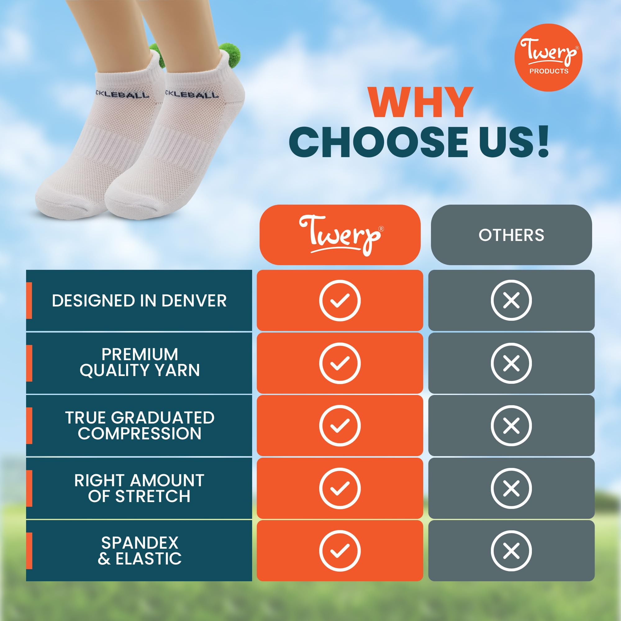 Twerp Pickleball Socks for Women - Novelty Pickle Ball Clothing - Fun Pickleball Gift for Women
