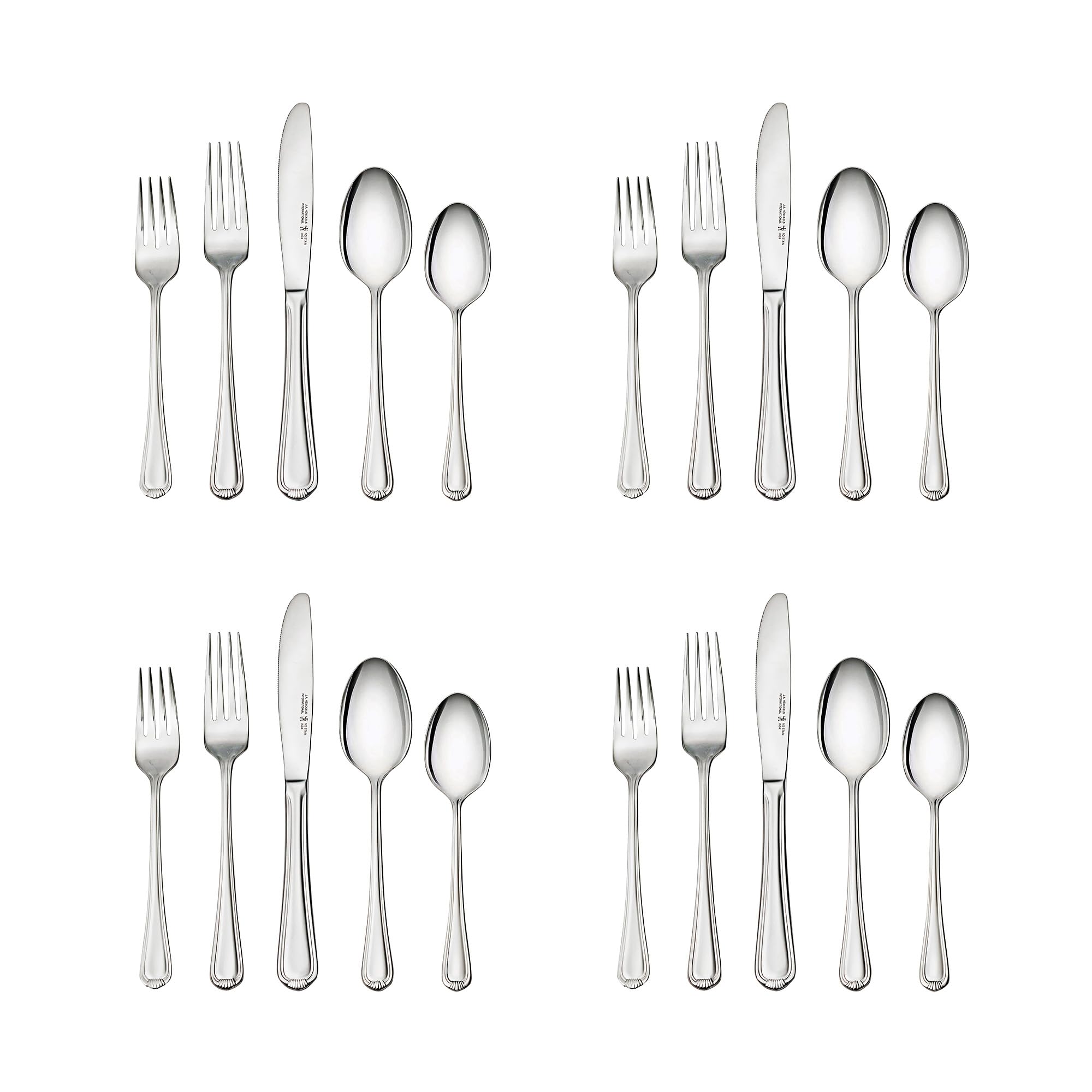 HENCKELS Alcea Flatware Set, 20-Piece, Silver
