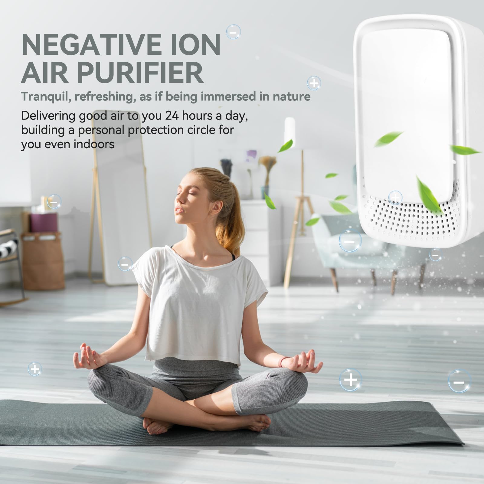 KLVEU Air Purifier Plug In(4Pack), Negative Ion Plug In Air Purifier for Bedroom, Office,Pet Room Portable Air Ionizers for Home