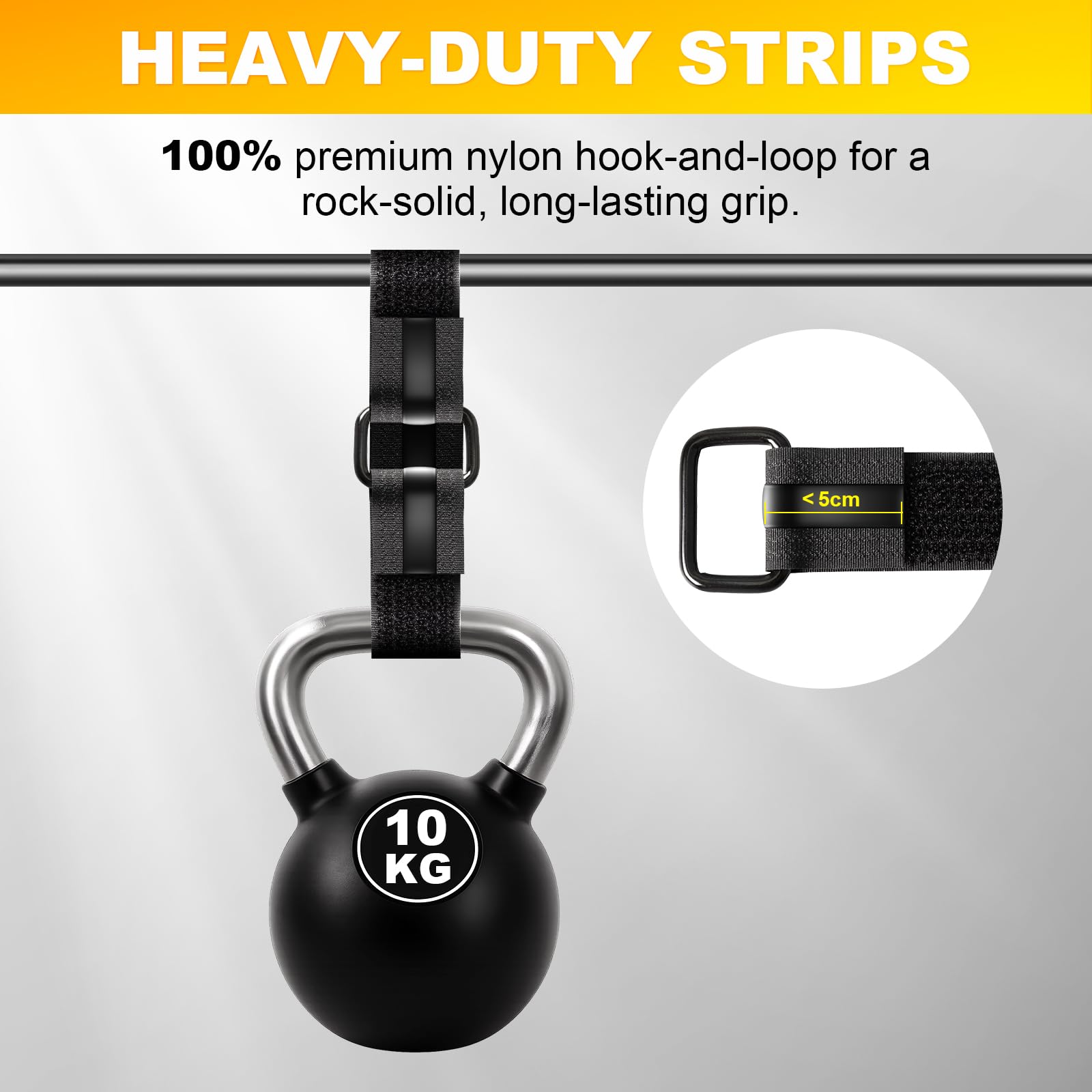 PHIXBEAR 1.18" x 16' Heavy-Duty Anti-Slip Cinch Straps, 22 Buckles, Black Nylon Hook-and-Loop, Reusable for Garage, Cable Management and Outdoor