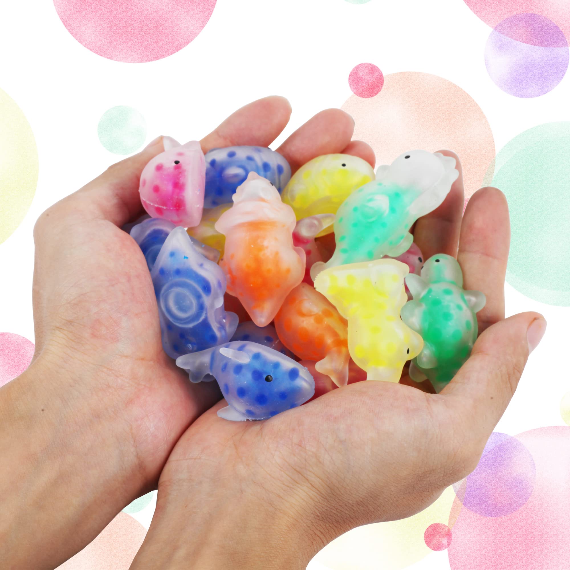 24PCS Mini Squishy Stress Balls Fidget Toys, Dinosour Sea Animals Sensory Squeeze Ball Toys to Relax Party Favors Birthday Gifts Easter Egg Filler