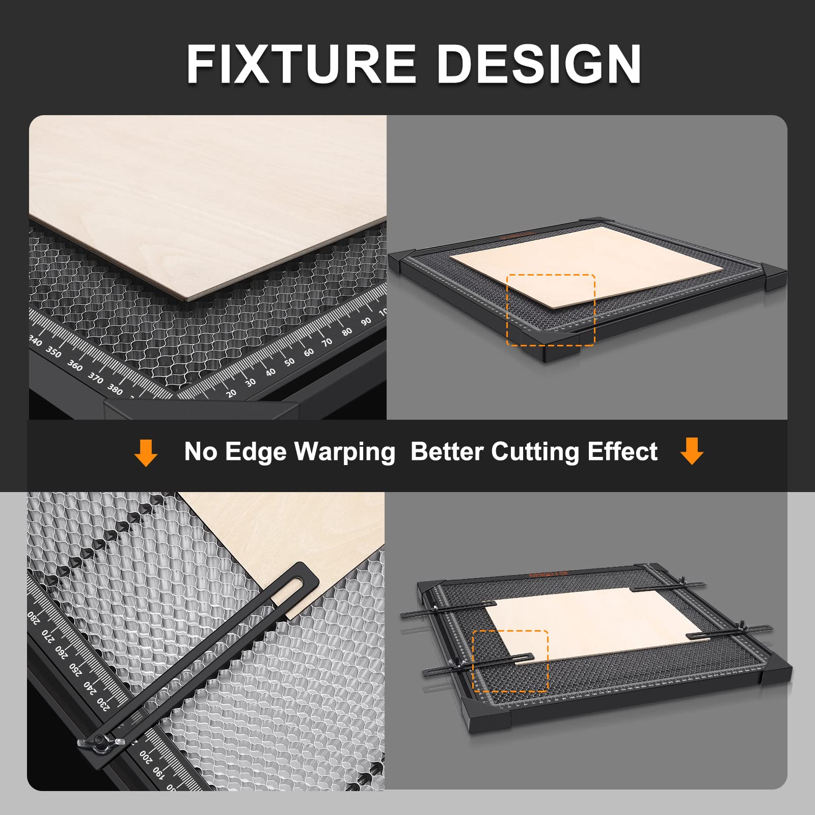 DEWALLIE Honeycomb Laser Bed, 18.5x17.32x0.87'' Honeycomb Working Table for Xtool D1 and D1 Pro Laser Engraver and Cutter, Fixture Design & Table-Protecting, Black