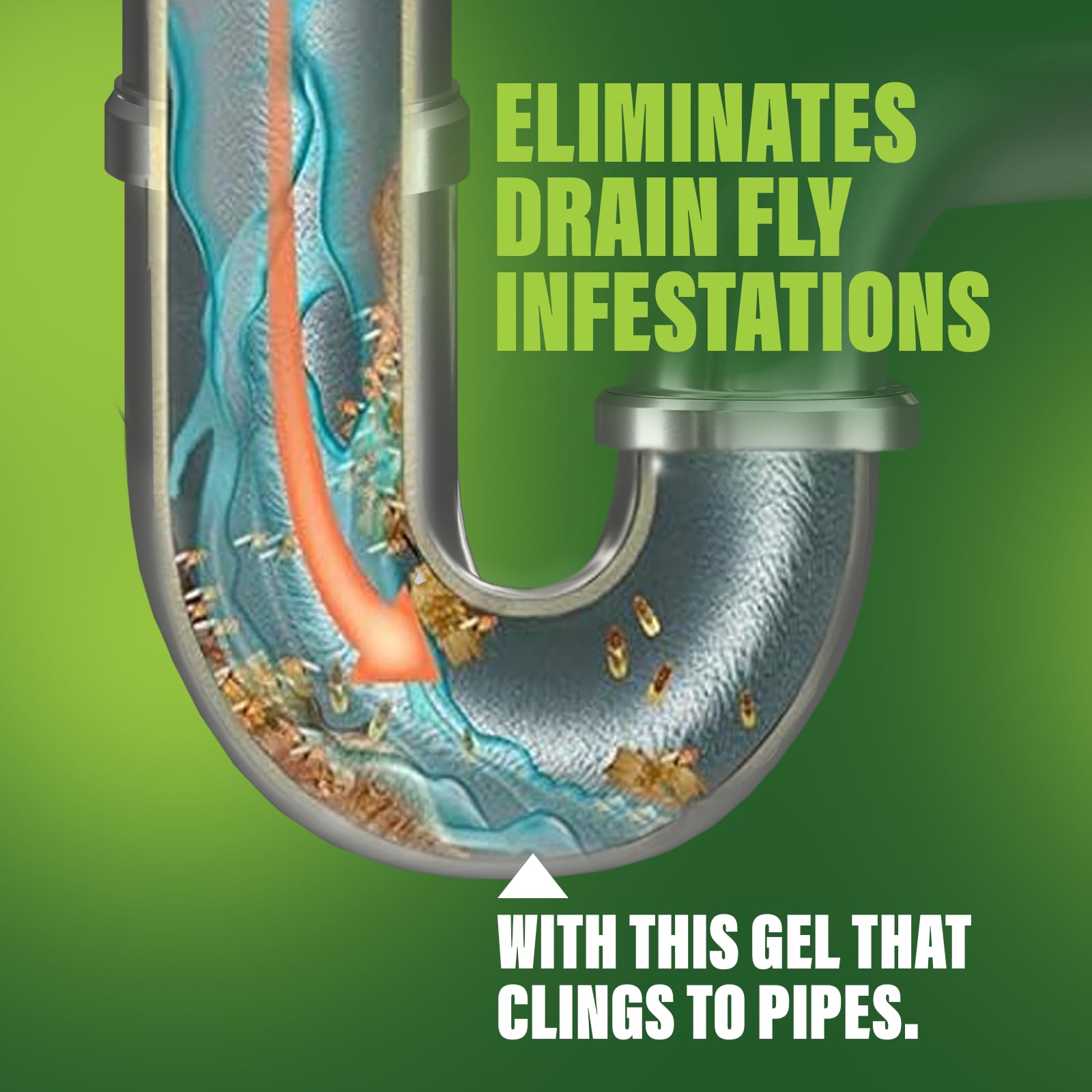 FRUIT FLY GOODBYE Gel Drain Treatment | Drain Fly Killer | Fruit Fly Killer | Drain Flies Treatment | Fruit Flies Treatment | Drain Fly & Fruit Fly Eliminator (32 oz)