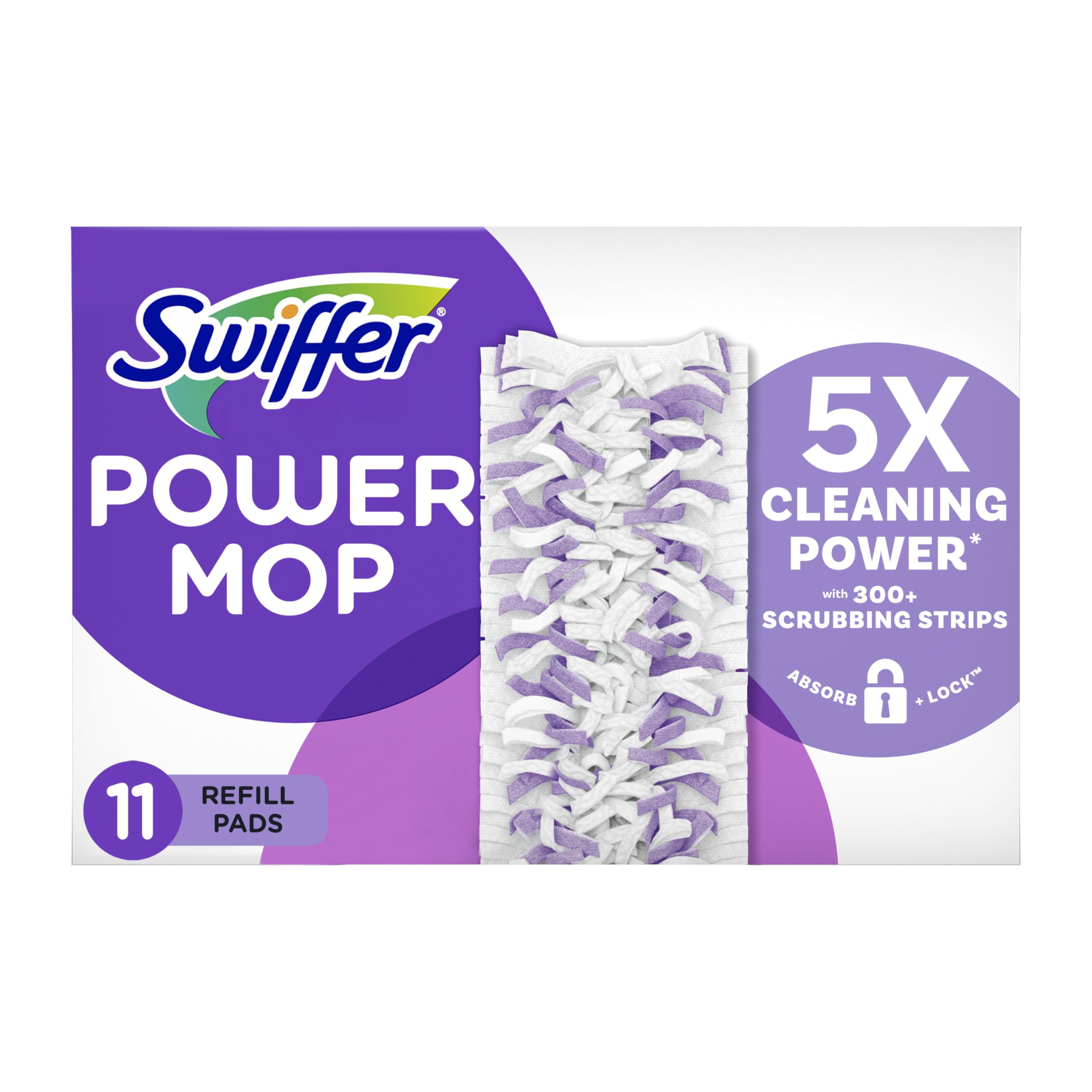 Swiffer PowerMop Multi-Surface Mopping Pad Refills for Floor Cleaning, 11 Count