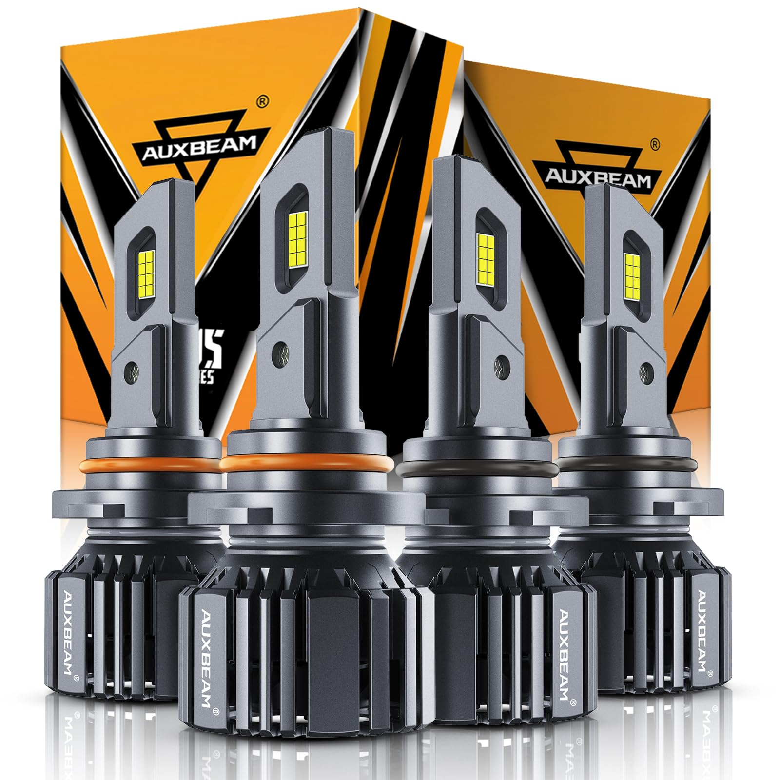 Auxbeam 9005 9006 Combo Bulbs, 40000LM 600% Brighter 9005 9006 Fog Light Bulbs, 6500K White 9005 9006 Bulbs with Five-Layer Cooling System, 20% Smaller Size, Plug and Play, Canbus Ready