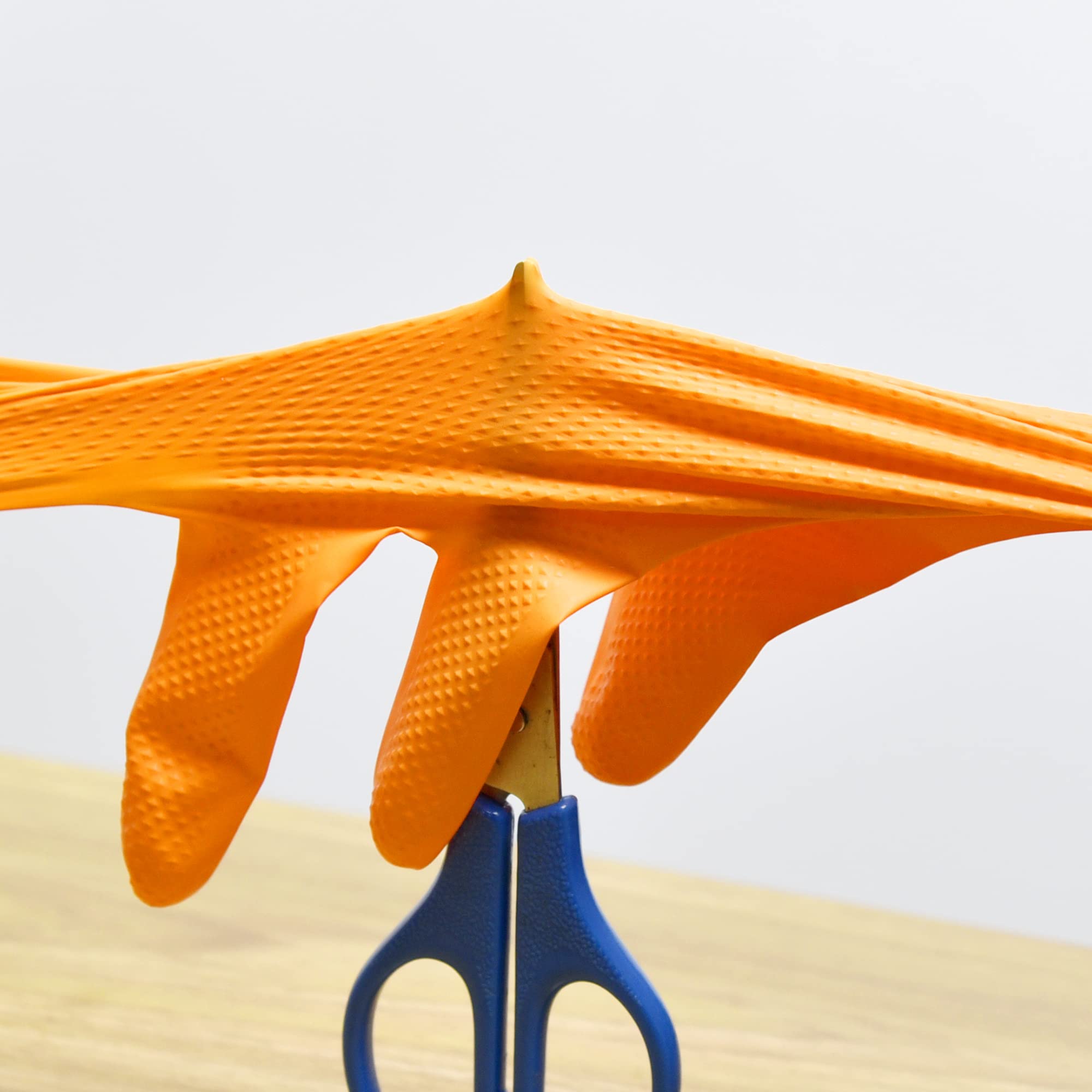 TitanFlex Thor Grip Heavy Duty Industrial Orange Nitrile Gloves, 8-mil, Gloves Disposable Latex Free with Raised Diamond Texture Grip, Powder Free, Rubber Gloves, Mechanic Gloves,50-ct Box (Medium)