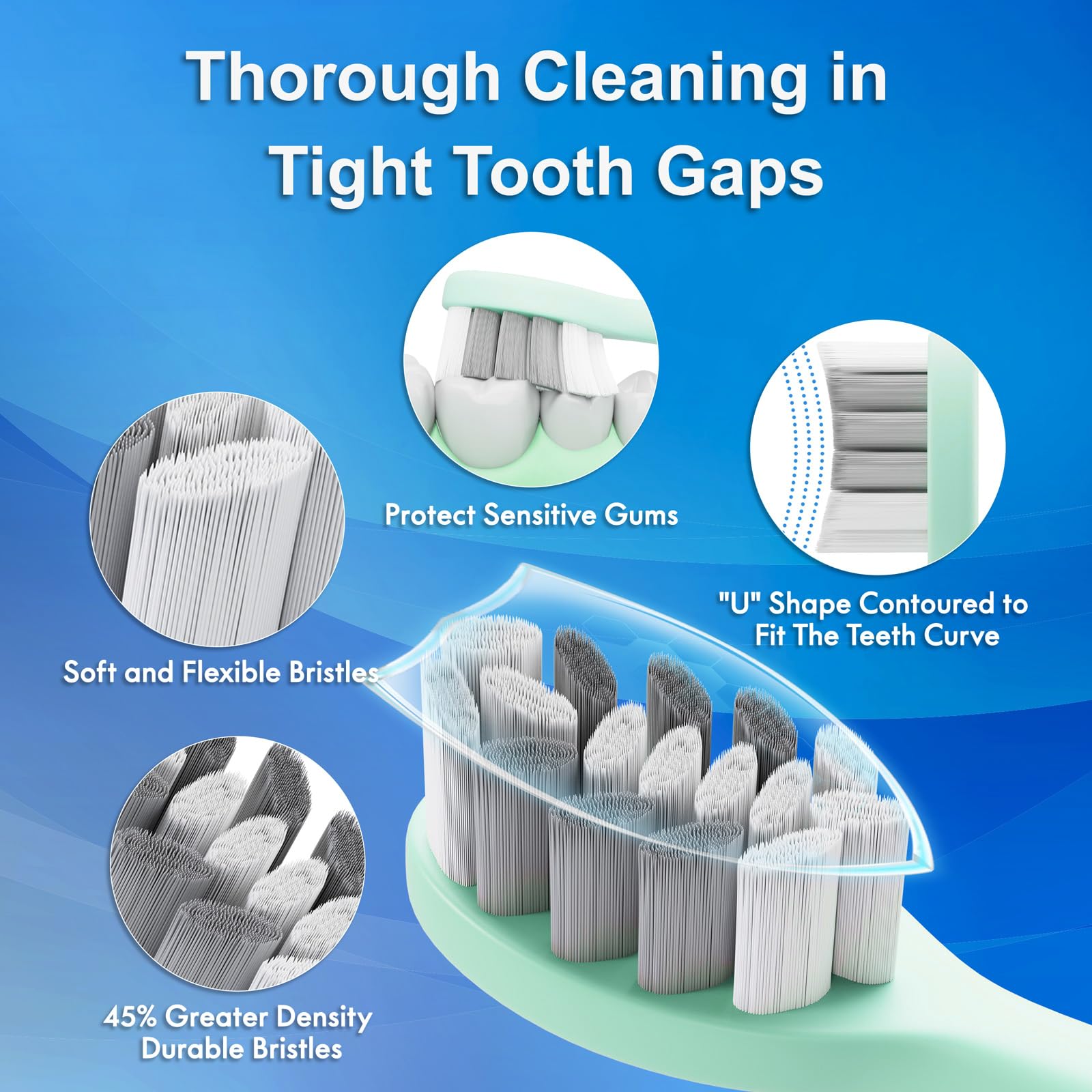 Portable Electric Soft Toothbrush with Travel Case, 90-Day Largest Battery Life, 10 Brush Heads, 15 Modes Deep Clean, Ergonomically-Designed for Enhanced Comfort - Ideal Gift for Adults & Kids