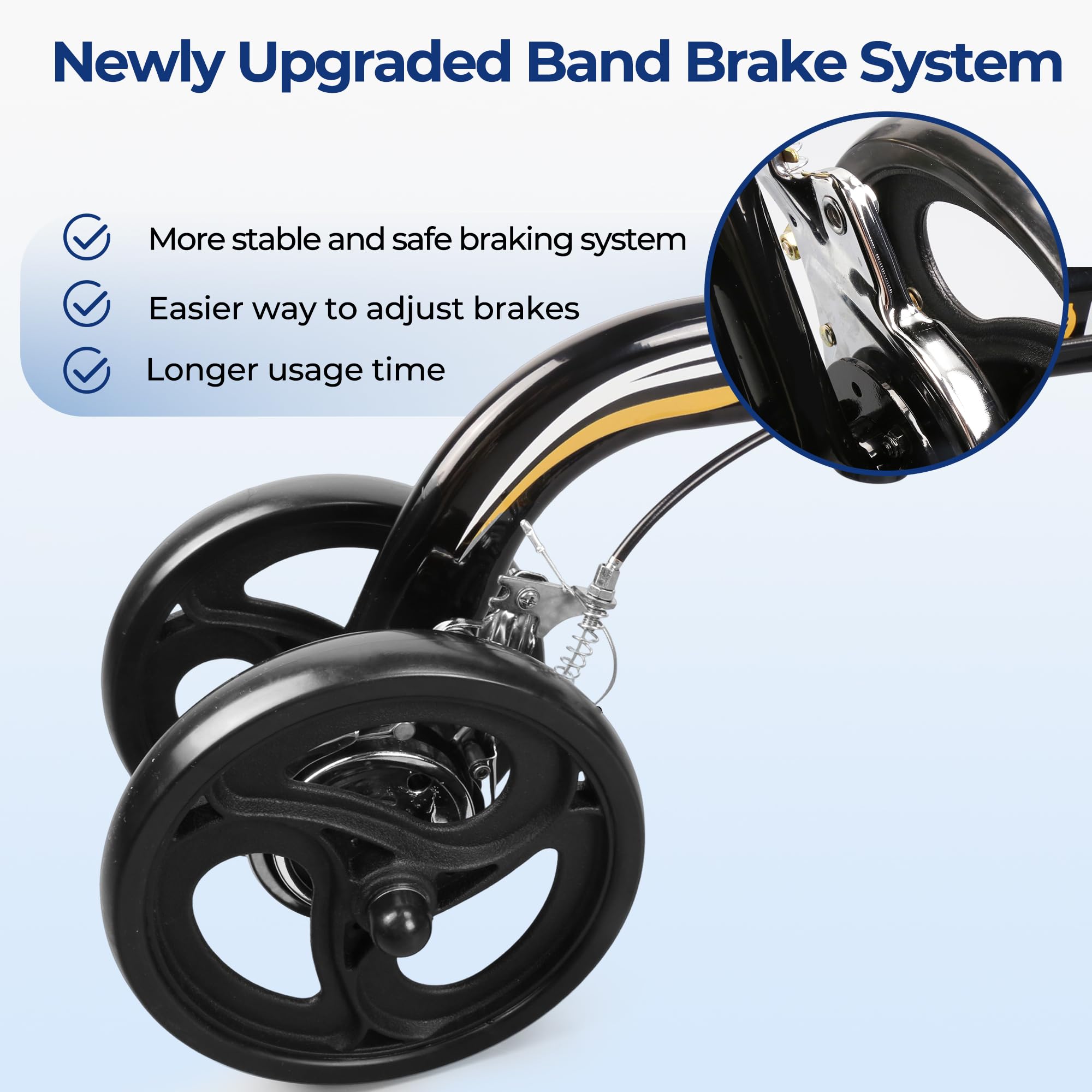ProTraverse Knee Scooter for Adults, Foldable & Steerable Knee Walker with Comfort Knee Pad, Crutch Alternative for AdultsοΌMedical Mobility Aid for Foot Surgery, Broken Foot & Ankle Injury,Black