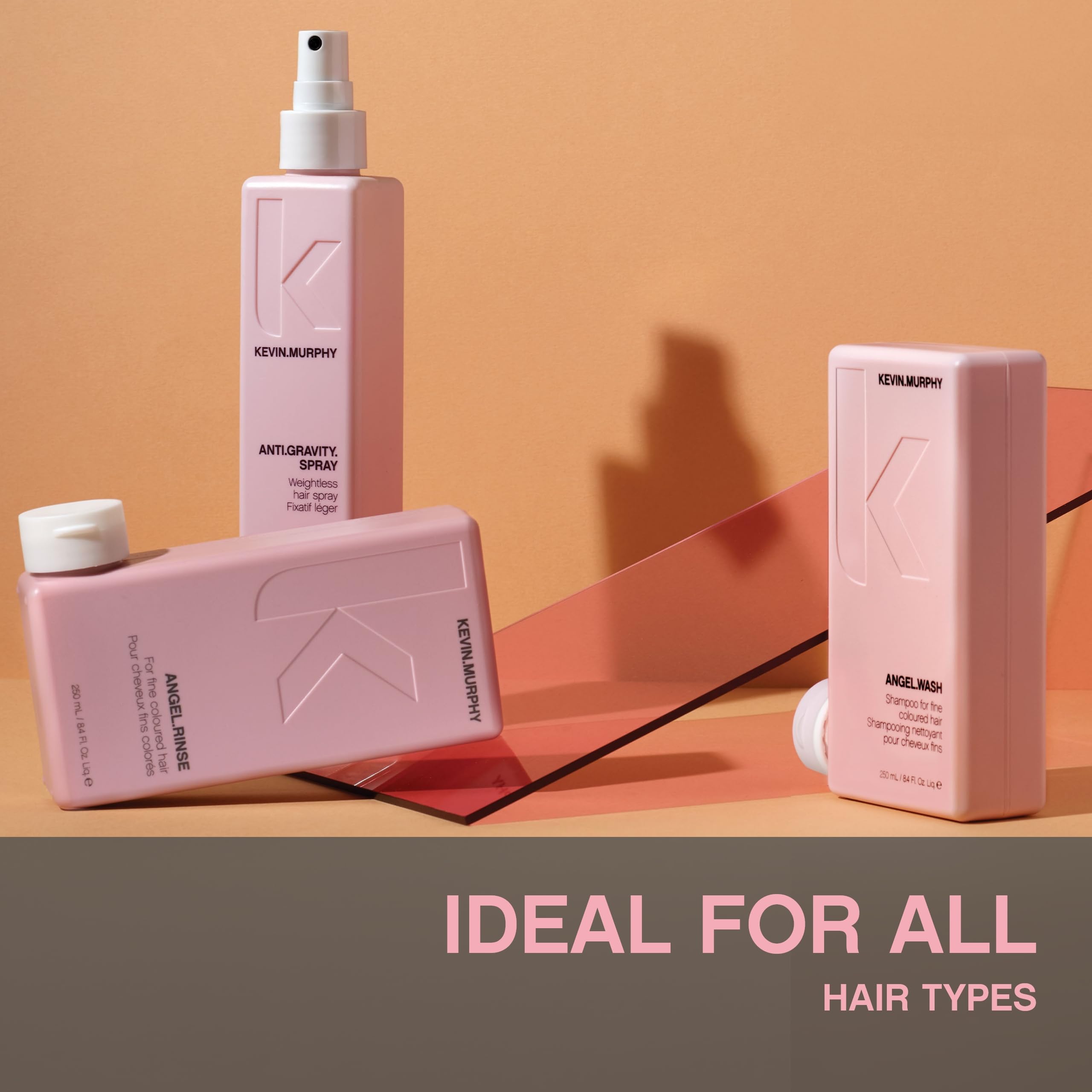 KEVIN.MURPHY ANGEL.WASH & RINSE - Restorative Shampoo & Hair Repair Conditioner - For Fine Coloured Hair - Colour Safe Conditioner - Sulphate & Paraben Free - 250 mL / 8.4 fl oz - 2 Pack