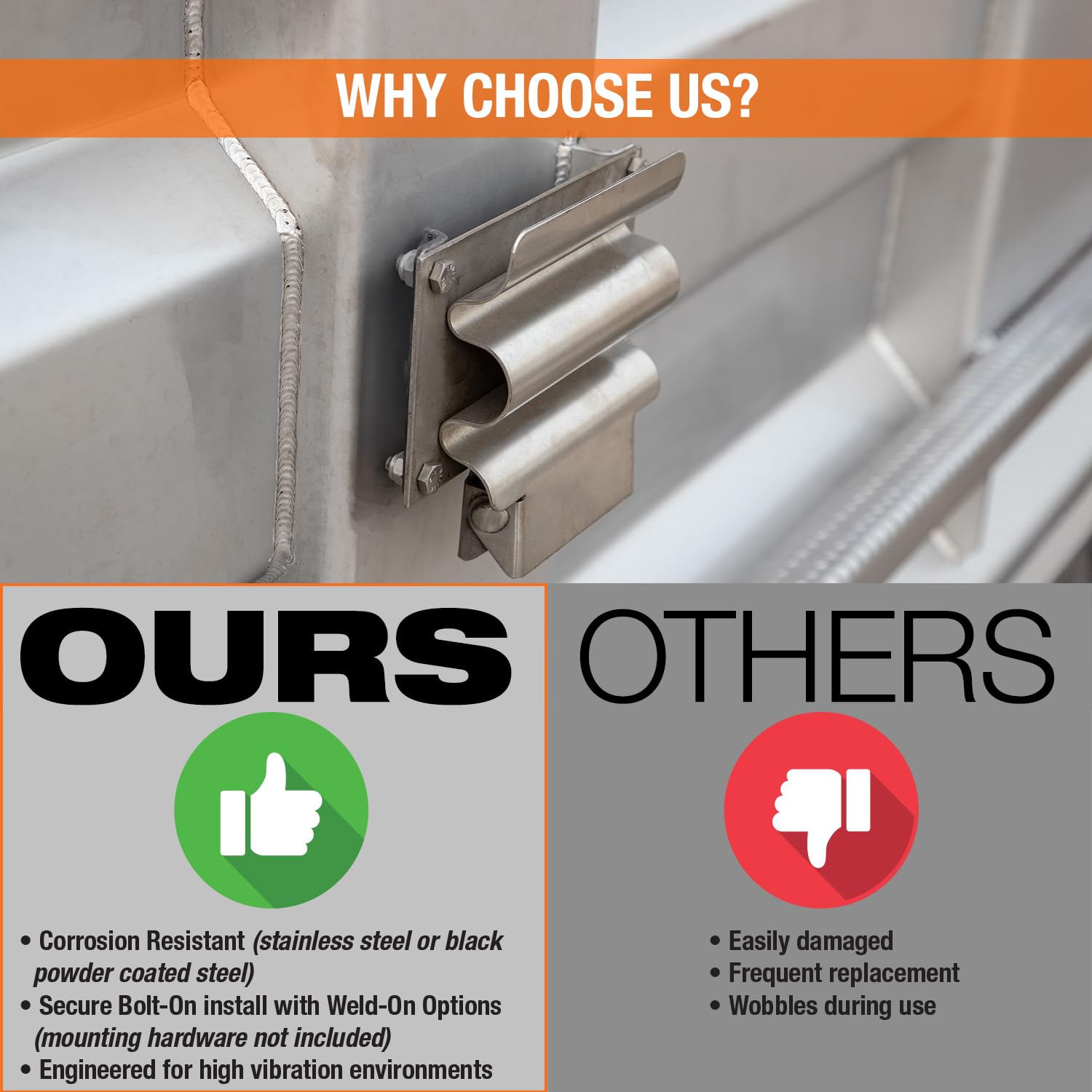 Buyers Products SH675SS Hand Tool Rack Holder for Enclosed Municipal Landscaping or Dump Truck Trailers & Garage or Shed Walls, Holds Hand Tools Great for Shovels, Rakes, Hoes, Heavy Duty