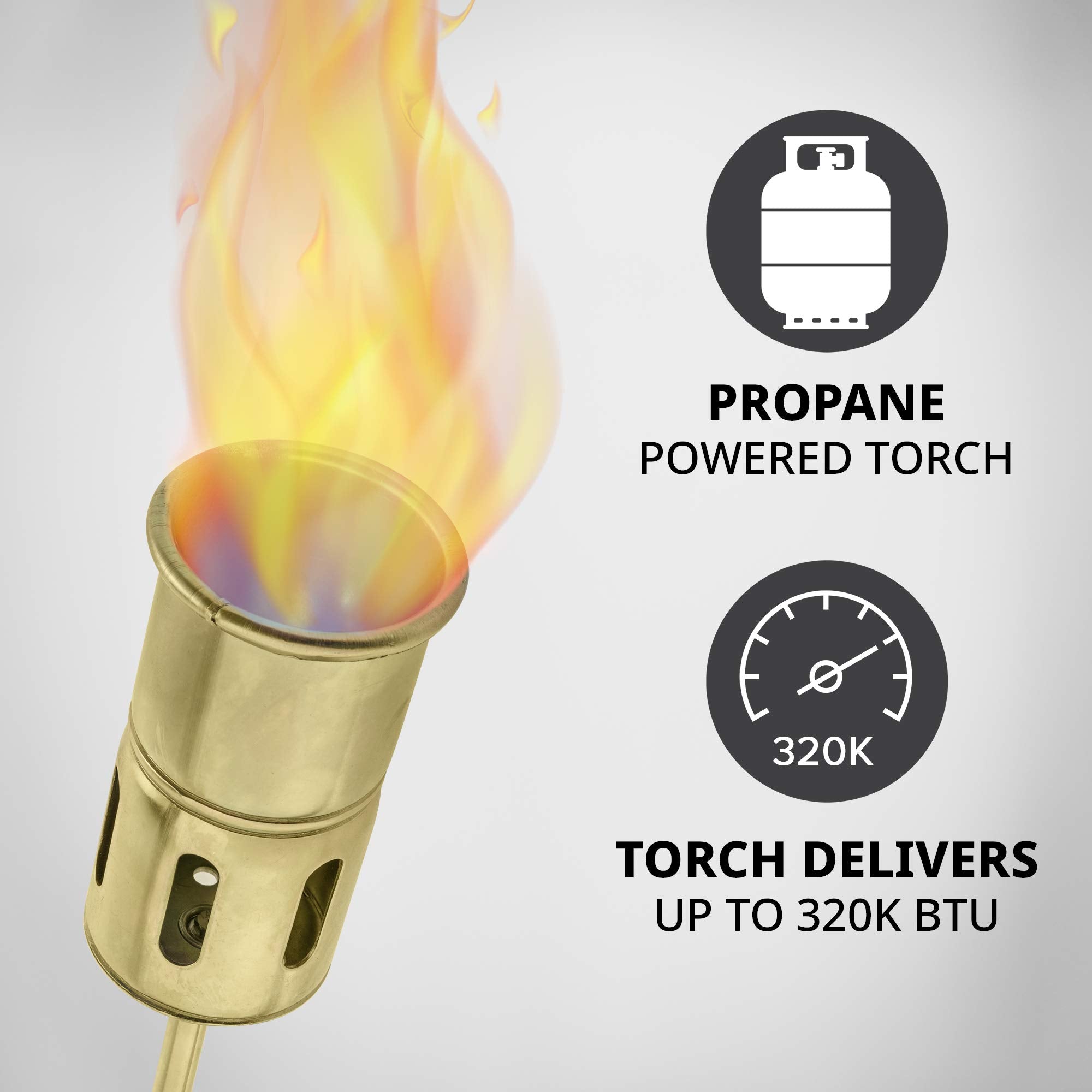 Ivation 320,000 BTU Propane Torch, Heavy Duty Weed Burner, Extra Long 12’ Hose, Adjustable Flame Control, Outdoor Weed Killer for Weeds, Snow Melting, Roofing, Roads & More