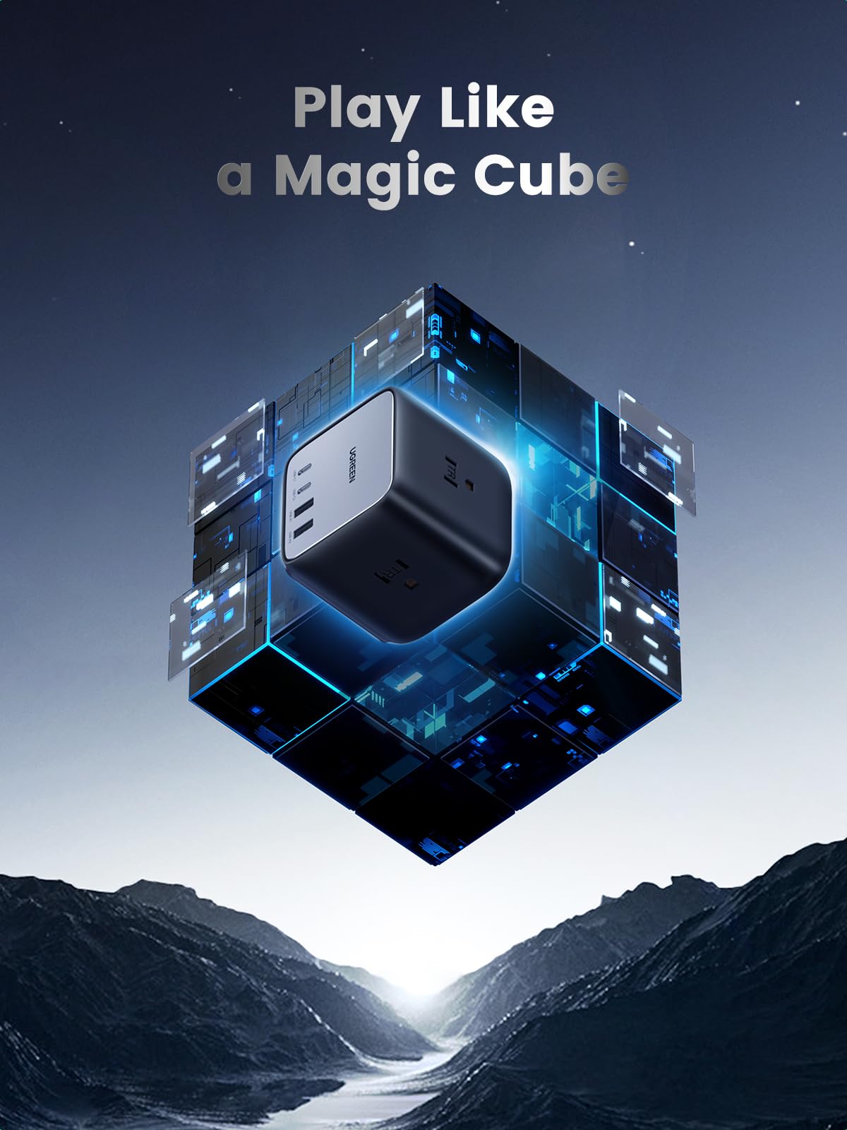 UGREEN 65W USB-C Charging Station with AC Outlet, Nexode 7-in-1 GaN Power Strip for Home, Office and Travel, with 3 AC, 2 USB C & 2 USB A, 6ft Extension Cord, for MacBook Pro, iPhone 16 Pro and More