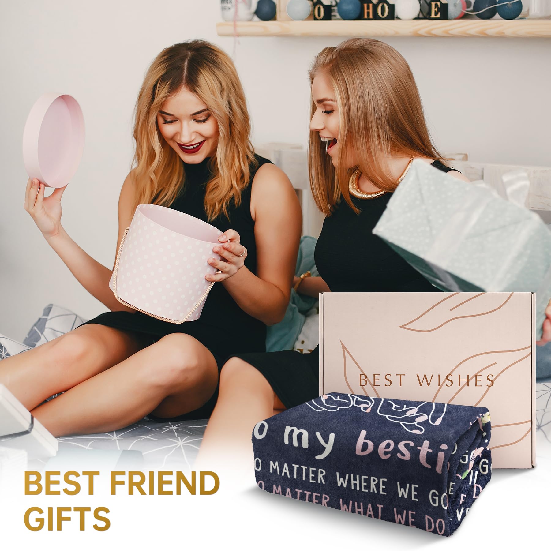 GiltGlimmer Friendship Gifts for Women Mothers Day, Best Friend Birthday Gifts for Women, Best Friend Blanket Gift, to My Bestie Throw Blanket for Christmas 60" x 50"