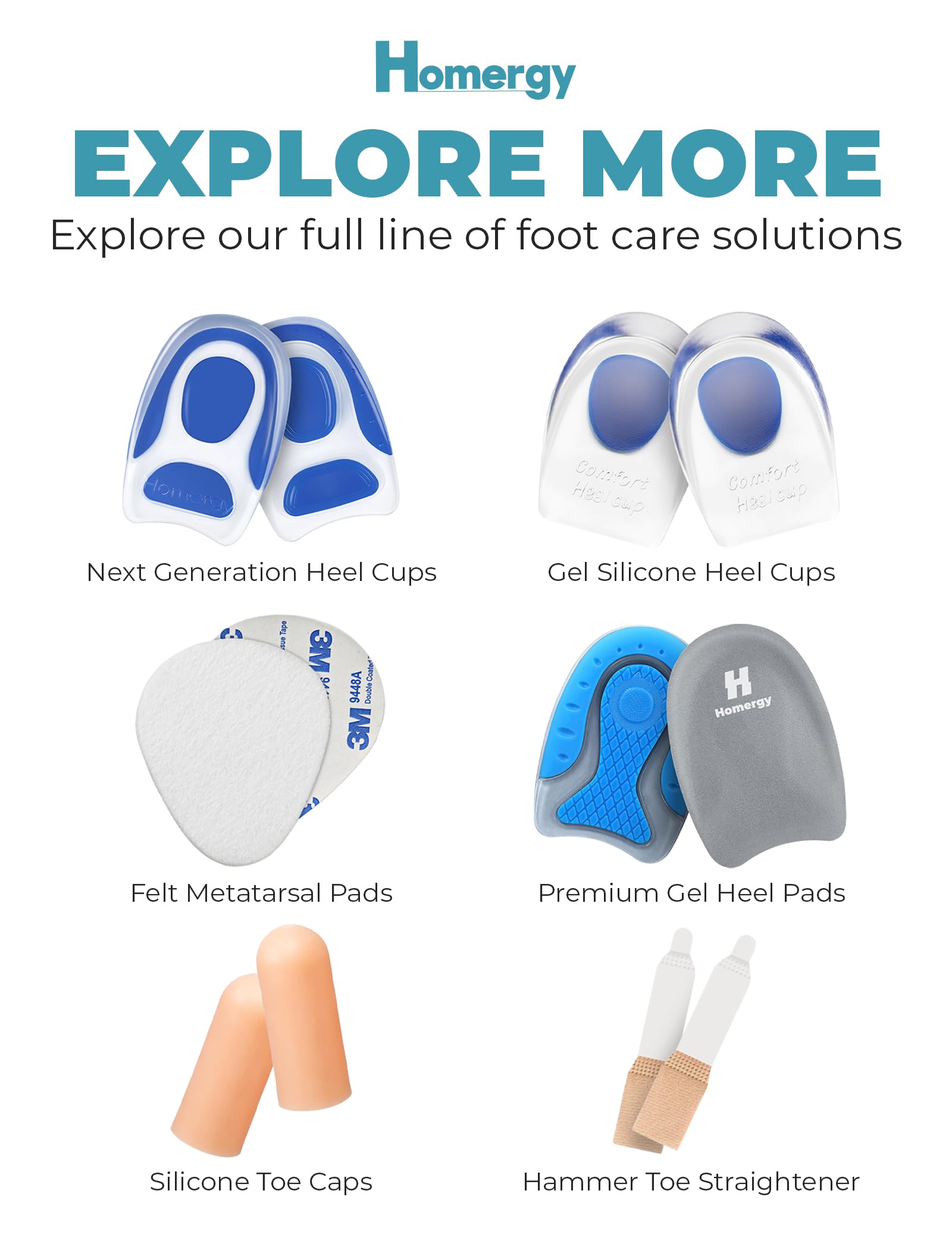 Homergy Metatarsal Foot Pads for Pain Relief - 4 Pack Soft Gel Reusable Breathable Sleeve Pads, Foot Cushions, Forefoot Cushioning Shoe Supports for Women and Men