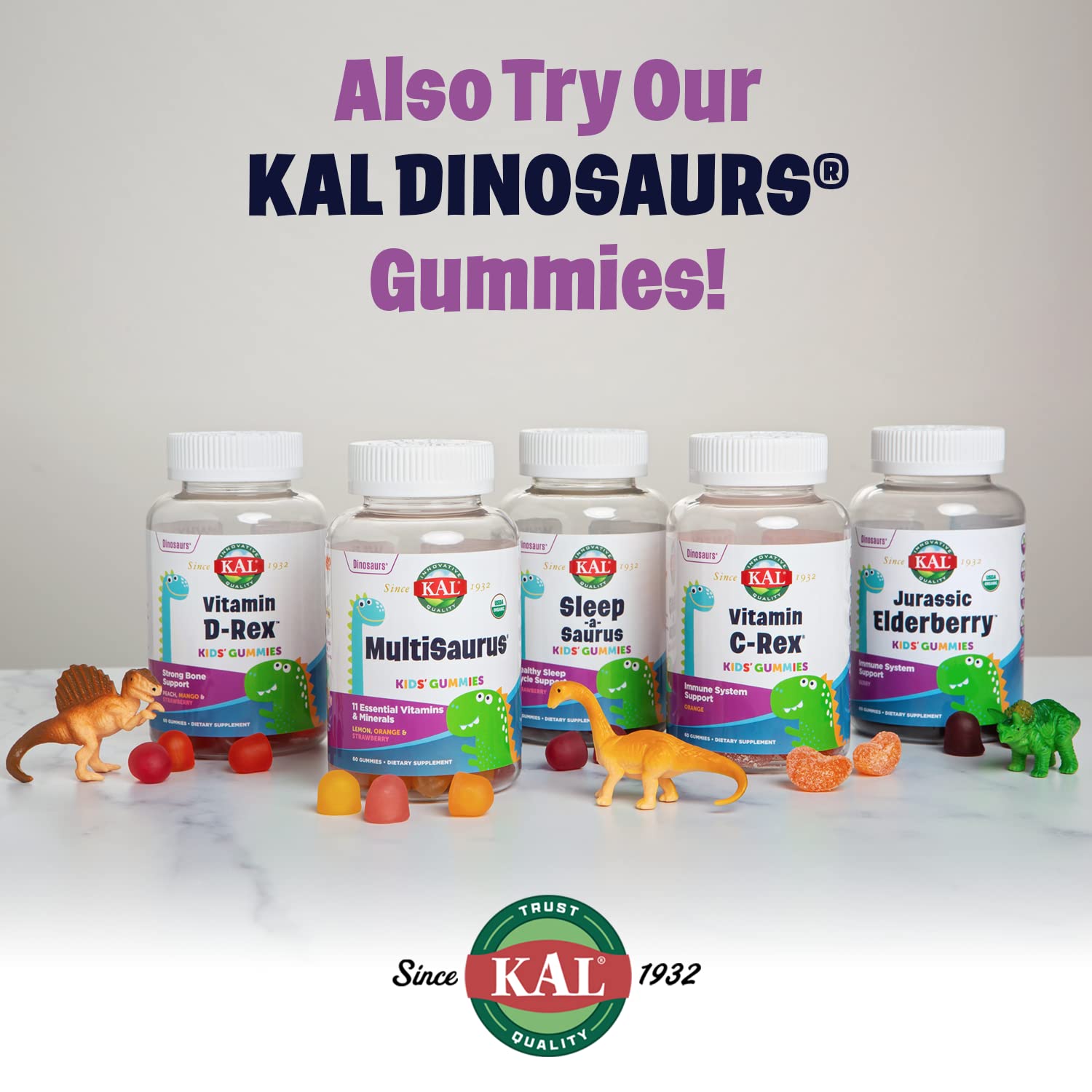 KAL Kids Zinc Elderberry Dinosaurs, Immune Support Supplement* for Children w/ Sambucus Elderberry, Fast Dissolving Mixed Berry ActivMelts, Fun, Tasty Dino Shapes, Vegan, 90 Servings, 90 Micro Tablets