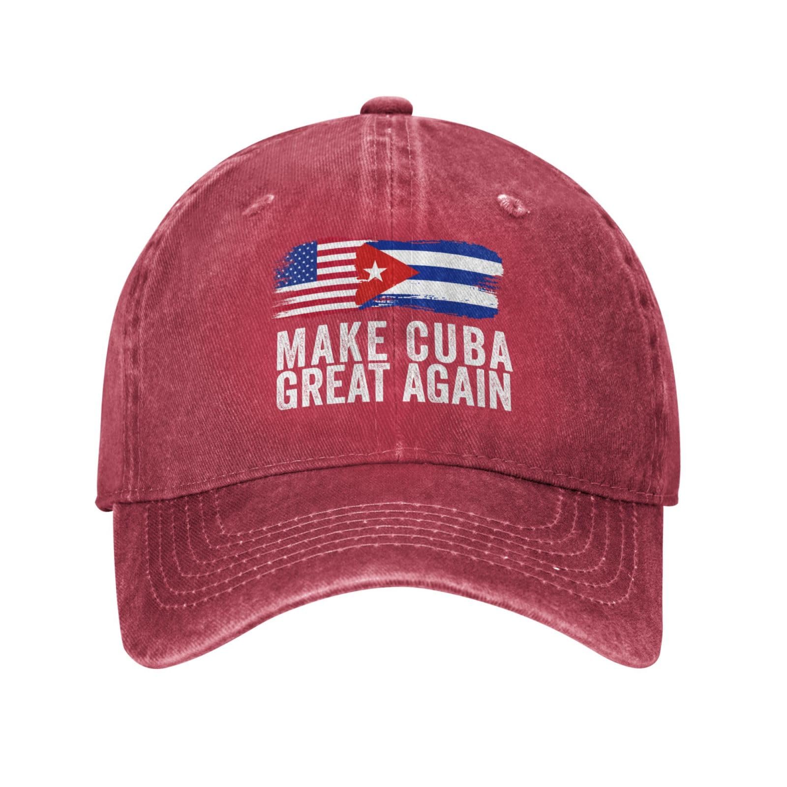 Make Cuba Great Again hat Cuban Flag Cotton Cap Red