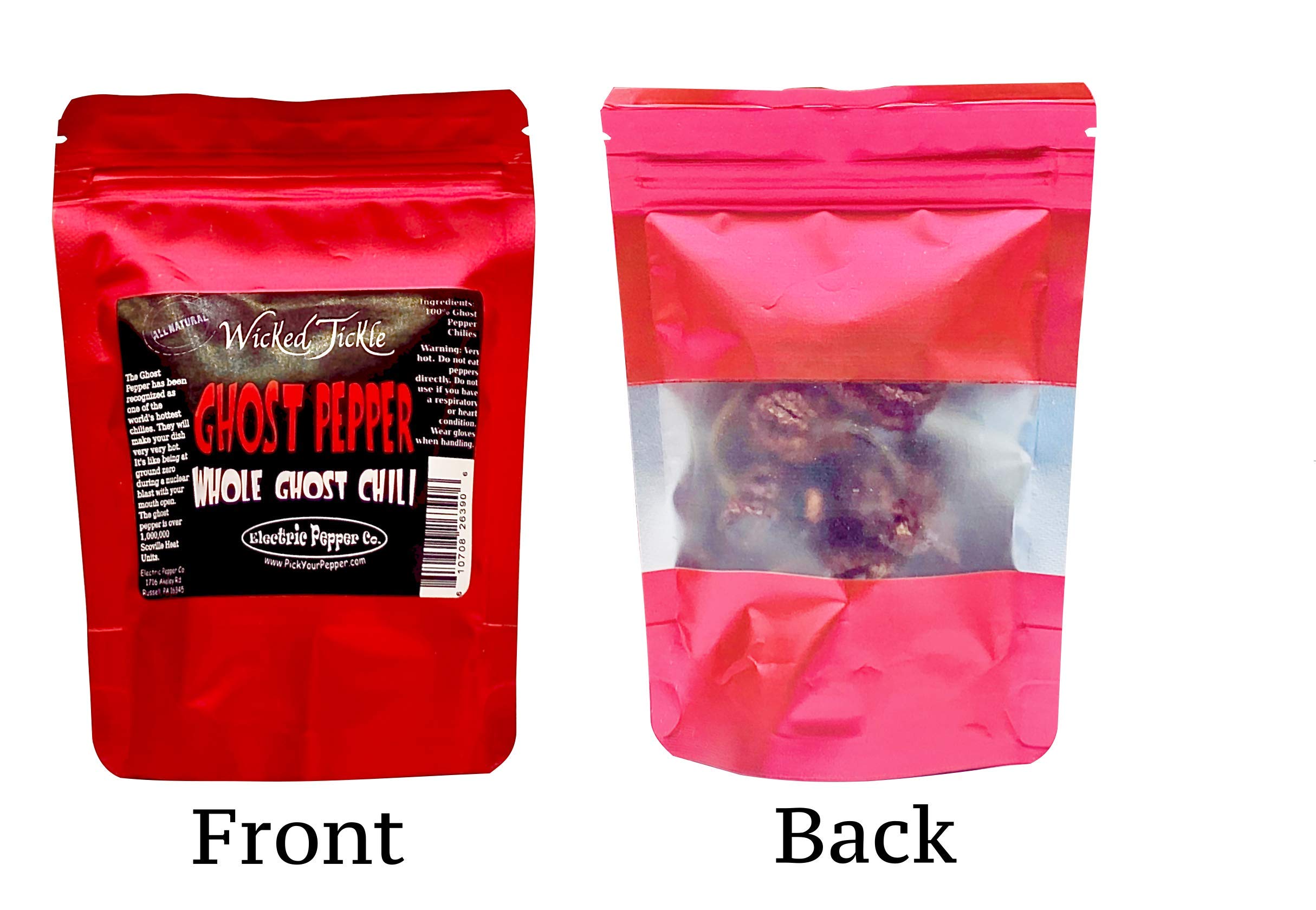 Wicked Tickle Whole Dried Ghost Peppers, 7 Pack (5 + 2 Free), Superhot Bhut Jolokia