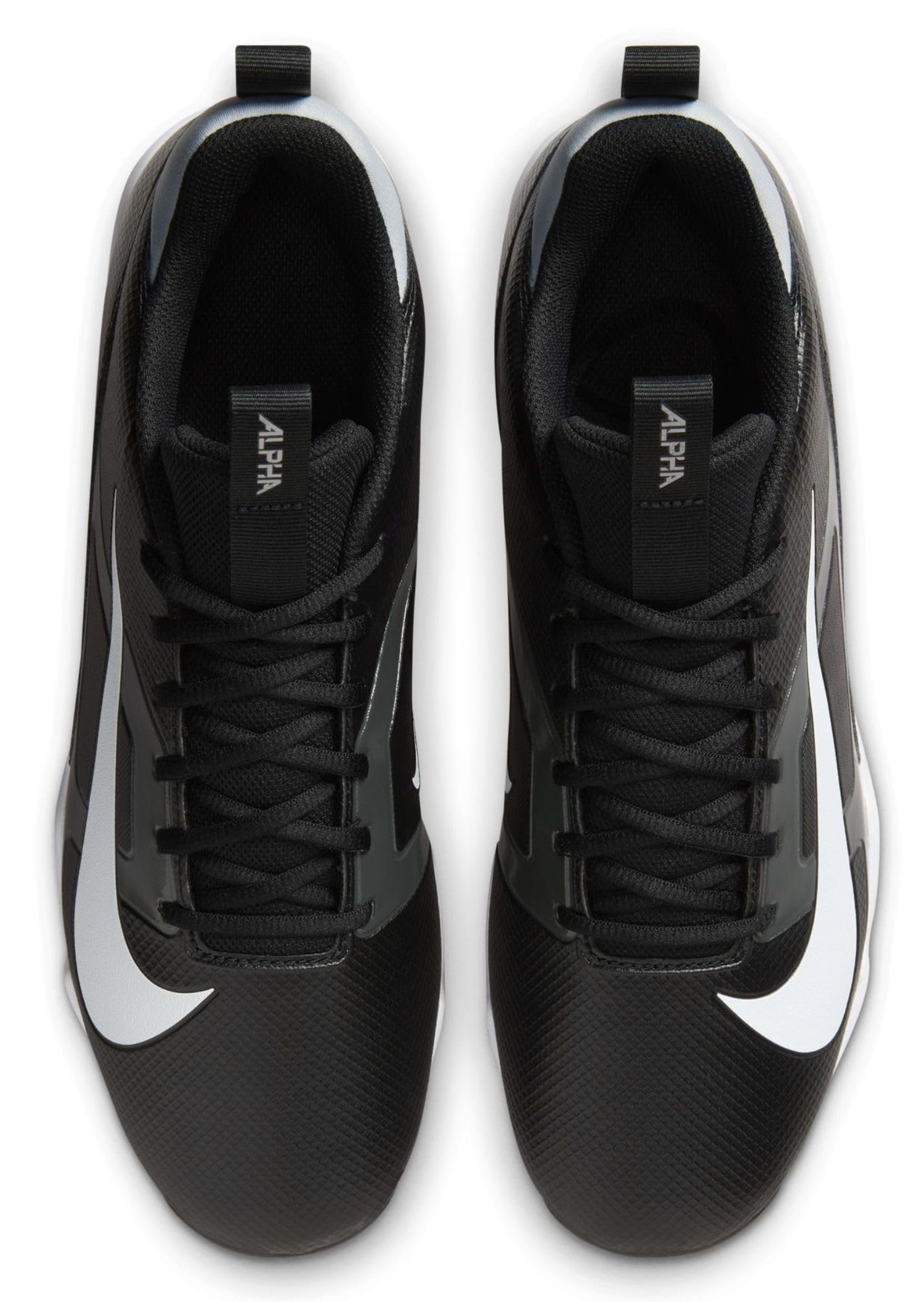 Nike Alpha Menace 4 Shark Football Cleats (Wide) (Black, US Footwear Size System, Adult, Men, Numeric, Wide, 10)