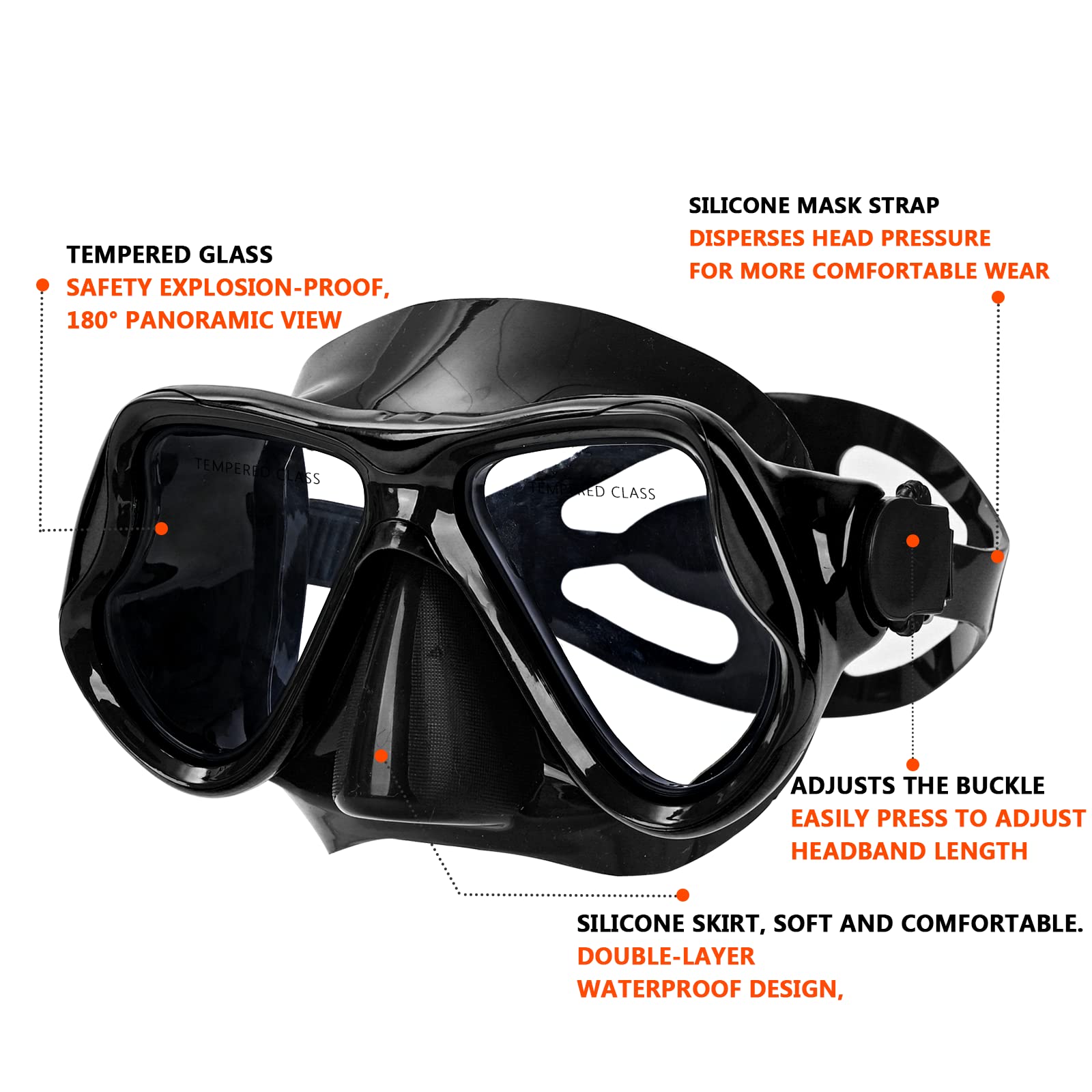 DIPUKI Snorkeling Gear for Adults Snorkel mask Set Scuba Diving mask Dry Snorkel Swimming Glasses Swim Dive mask Nose Cover Youth Diving (Black+Pink(2 Pack))