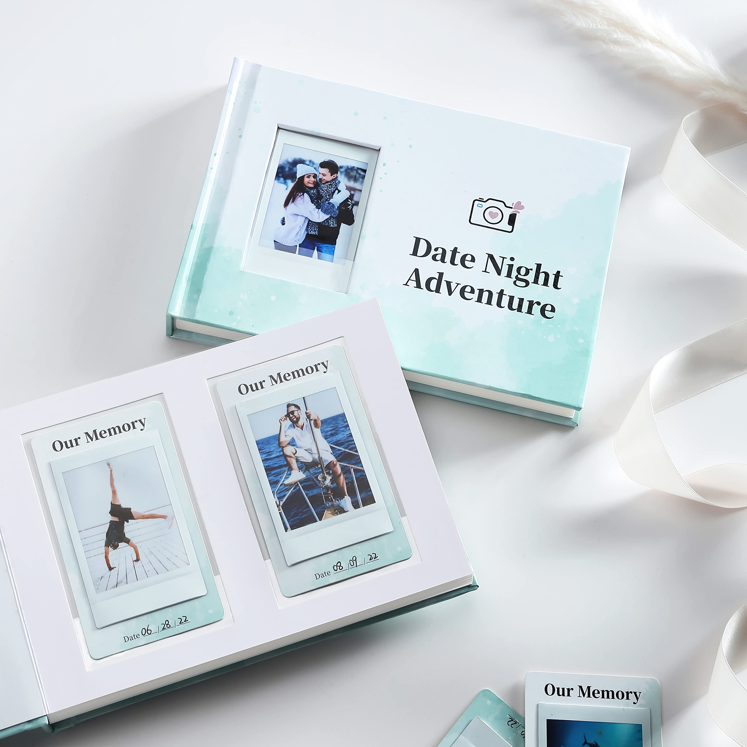 40 Date Ideas for Couples Date Night - Unique Scratch Off Date Night Games for Couples with Adventure Photo Album Book, Romantic Newlywed and Wedding Anniversary Couples Gifts for Him and Her