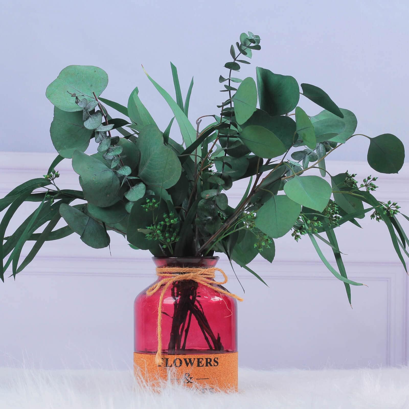 Glicrili 12Pcs Mixed Real Dried Eucalyptus Leaves Stems - Preserved Plant Branches, Silver Dollar Eucalyptus, Seeded Eucalyptus Bouquets for Vase Floral Arrangements Wedding Greenery Decor