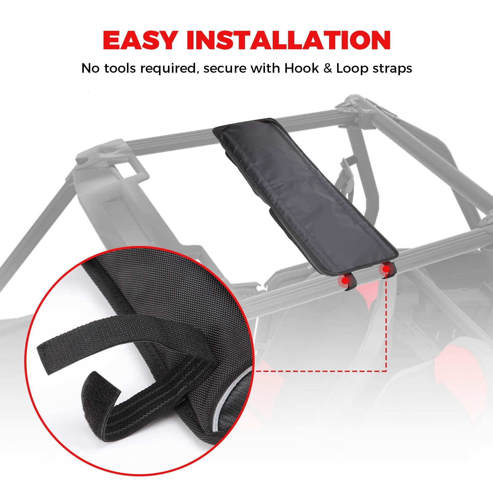KEMIMOTO UTV Roof Bag, 1680D UTV Overhead Storage Bag with Transparent Film Bag, Large Capacity Prevent Sagging Compatible with 2014-2023 Polaris RZR XP 1000 / S 1000 Turbo 900 S Can Am Commander MAX