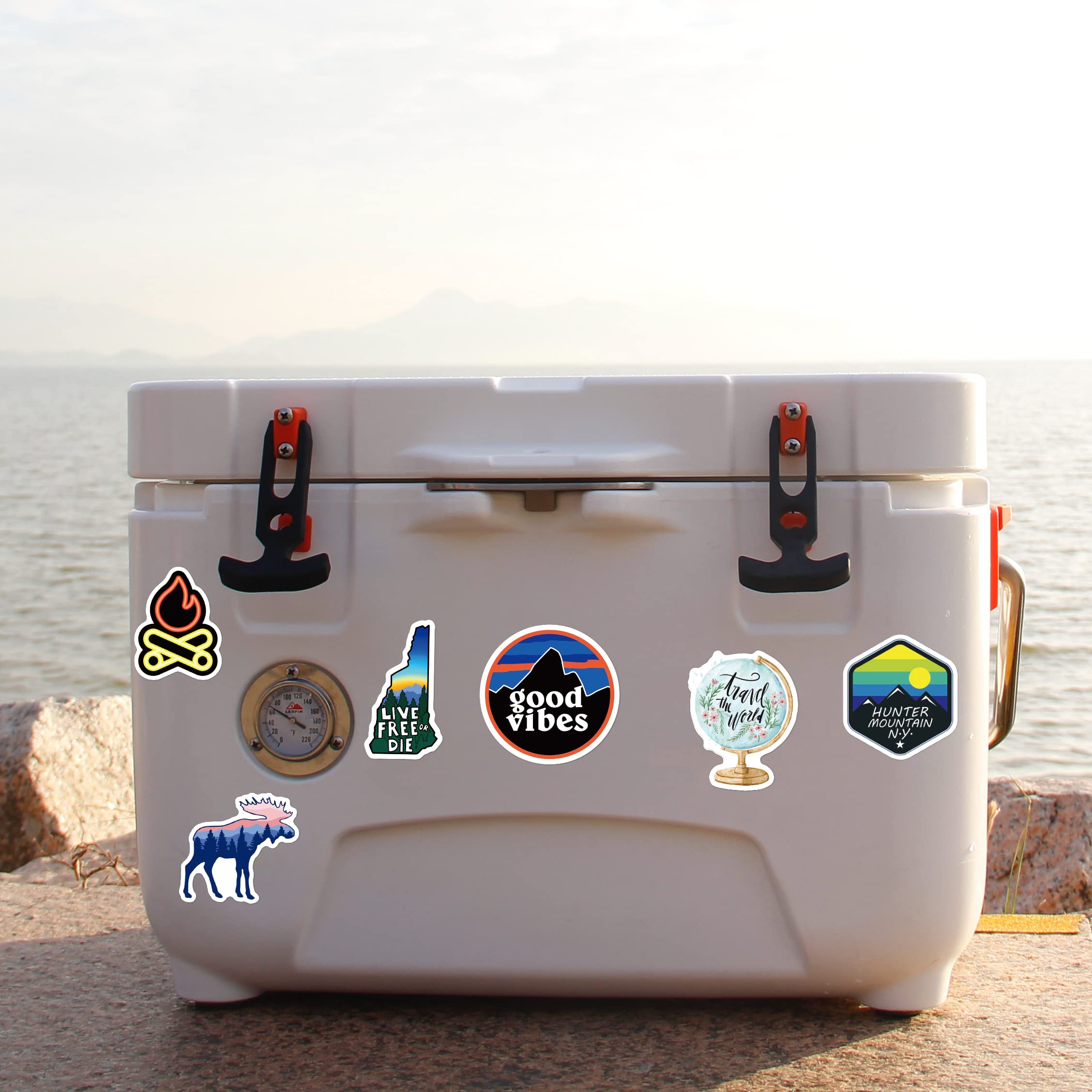 200PCS Camping Stickers - Water Bottles, Outdoor Adventure, Vinyl Waterproof Stickers Packs for Laptop, Travel & Hiking, Bike, Bumper, Suitcase, Luggage, Car, Wilderness, Nature