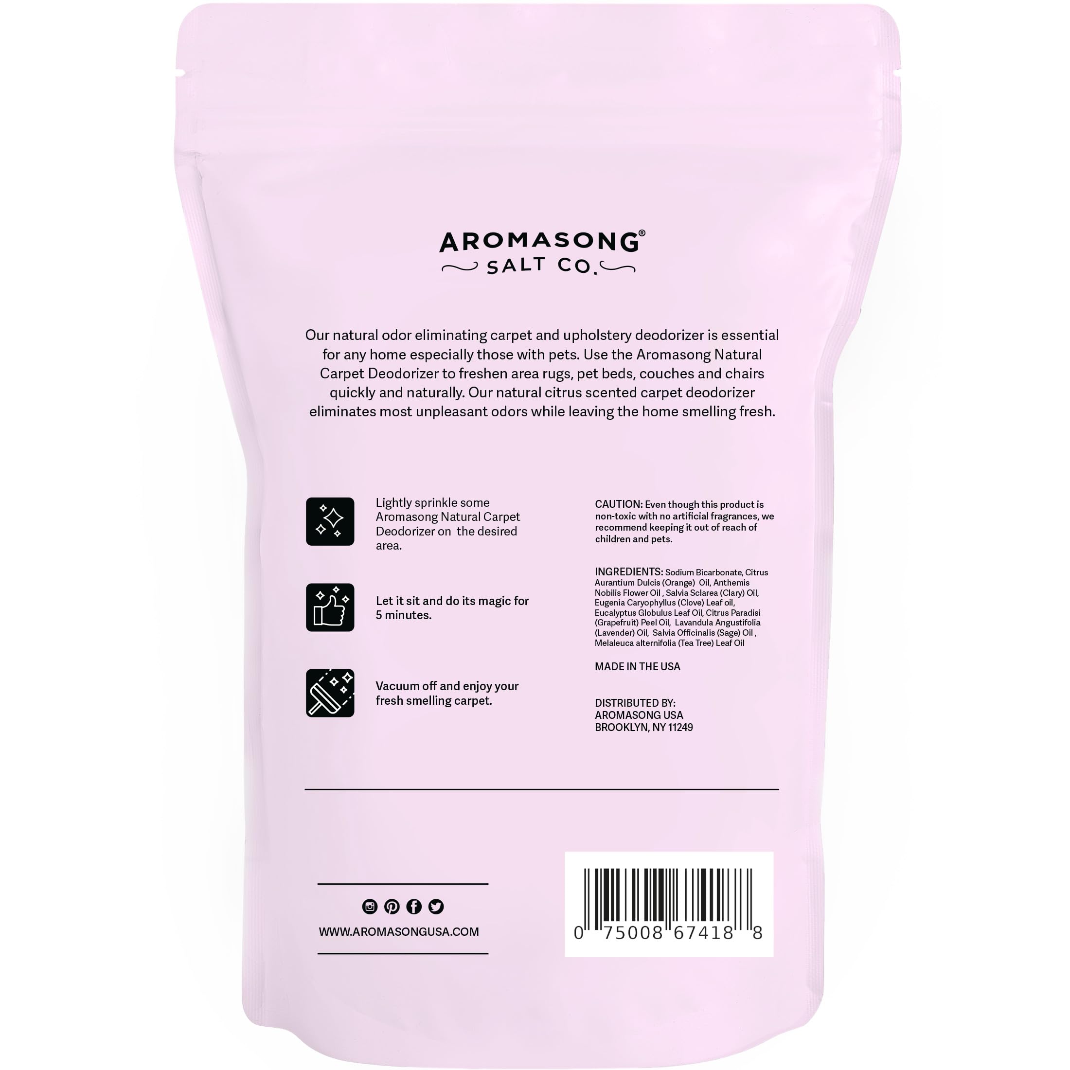 Aromasong Carpet Deodorizer Bundle – Citrus 48 oz & Lavender 48 oz, Natural Carpet Freshener, Odor Eliminator for Pets & Home, Long-Lasting Freshness, Safe for Kids & Pets