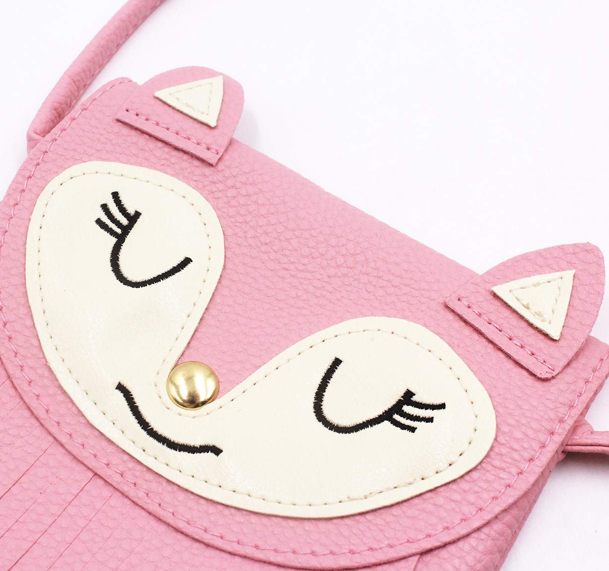 ZGMYC Fox Tassel Shoulder Bag Small Coin Purse Crossbody Satchel for Kids Girls, Large Pink (5.9 x 5.9in)