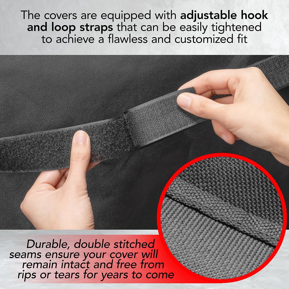 GrillTough Heavy Duty BBQ Grill Cover for Outdoor Grill, 58 Inch – Waterproof, Weather Resistant, UV & Fade Resistant with Adjustable Straps – Gas Grill Cover for Weber, Charbroil, etc. Charcoal