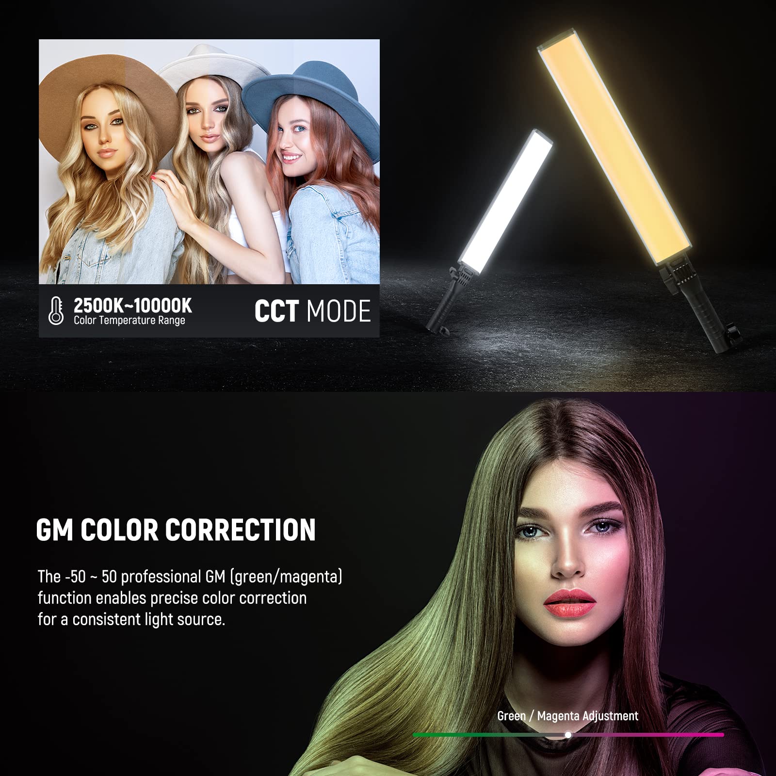 NEEWER RGB Light Wand with 2.4G/APP Control, Upgraded 360° Touchable RGBWW Hue Mixer Photography Handheld LED Video Lighting Stick with 2500K-10000K, CRI/TLCI97+, 18 Scenes, 7.4V/31Wh Battery, BH-30S