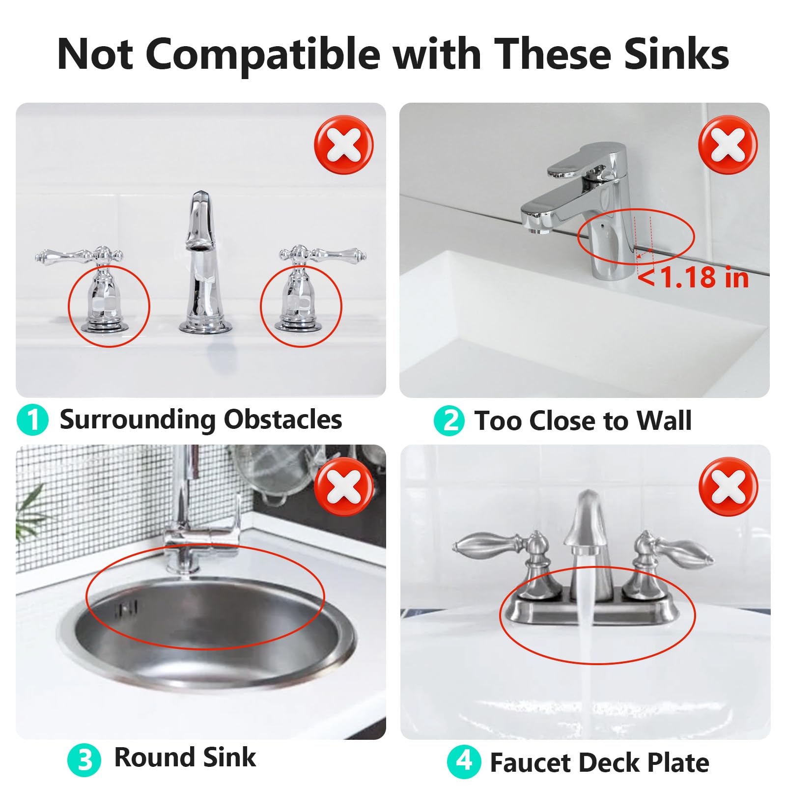 24 Inch Longer Faucet Mat for Kitchen Sink, 5ยฐ Slope Fast Self-draining, Kitchen Sink Splash Guard Silicone Sink Faucet Mat Splash Guard Kitchen Sink Area Tidy Splash Faucet Guard Draining Mat