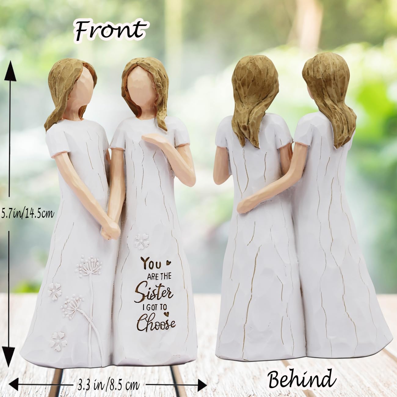 BORLESTA Best Friend Birthday Gifts for Women - Friendship Gifts for Women, Gift for Friends Women, Sister Birthday Gift, Bestie Gift for Women - Friend Hand-Painted Figure