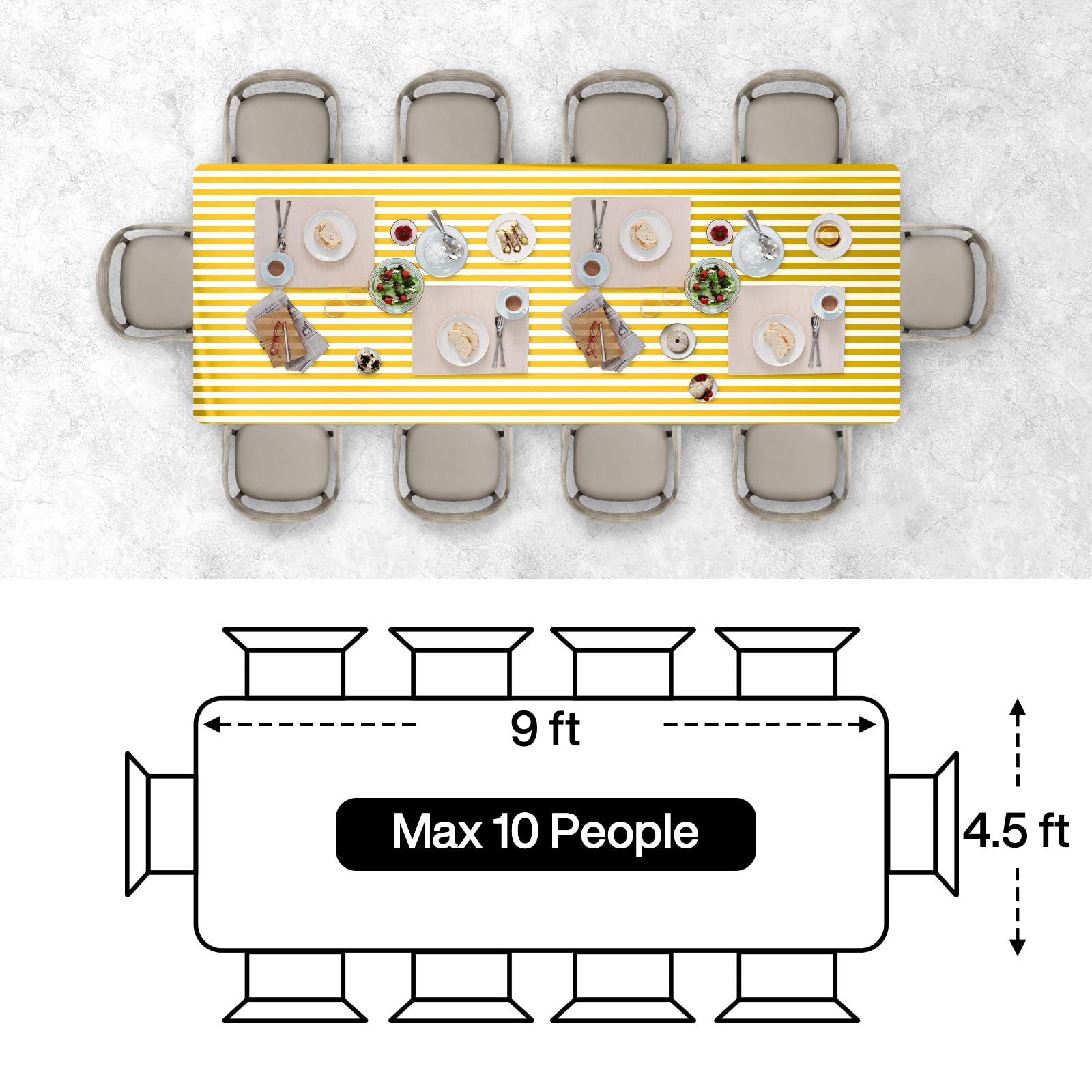 PartyWoo Gold Foil Tablecloth, 54 x 108 Inch Stripe Rectangle Party Tablecloth, Foil Tablecloth for 6 to 8 Foot Table, Metallic Table Cover, Waterproof Table Cloth for Birthday, Wedding (1 Pack)