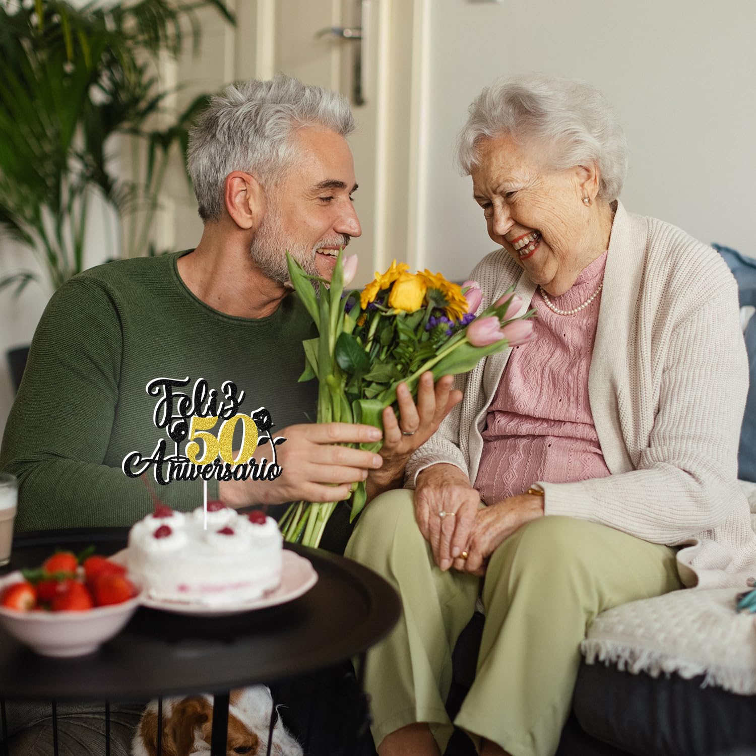 Spanish Feliz 50 Anniversario Cake Topper, Happy 50th Anniversary, We Still Do, Cheers to 50 Years, Happy 50th Weeding Anniversary Party Decorations