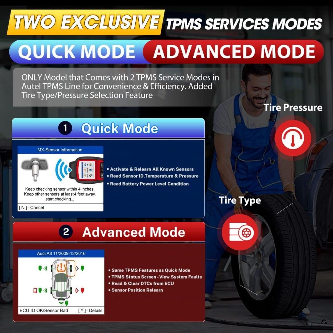 Autel MaxiTPMS TS508WF KIT TPMS Programming Tool, 2024 Upgraded WiFi Ver. of TS508K TS508 TS501 TS601 w/ $120 4PCS 315MHz+433MHz Autel MX-Sensor, Full TPMS Activate Relearn Diagnostic Scan Tool