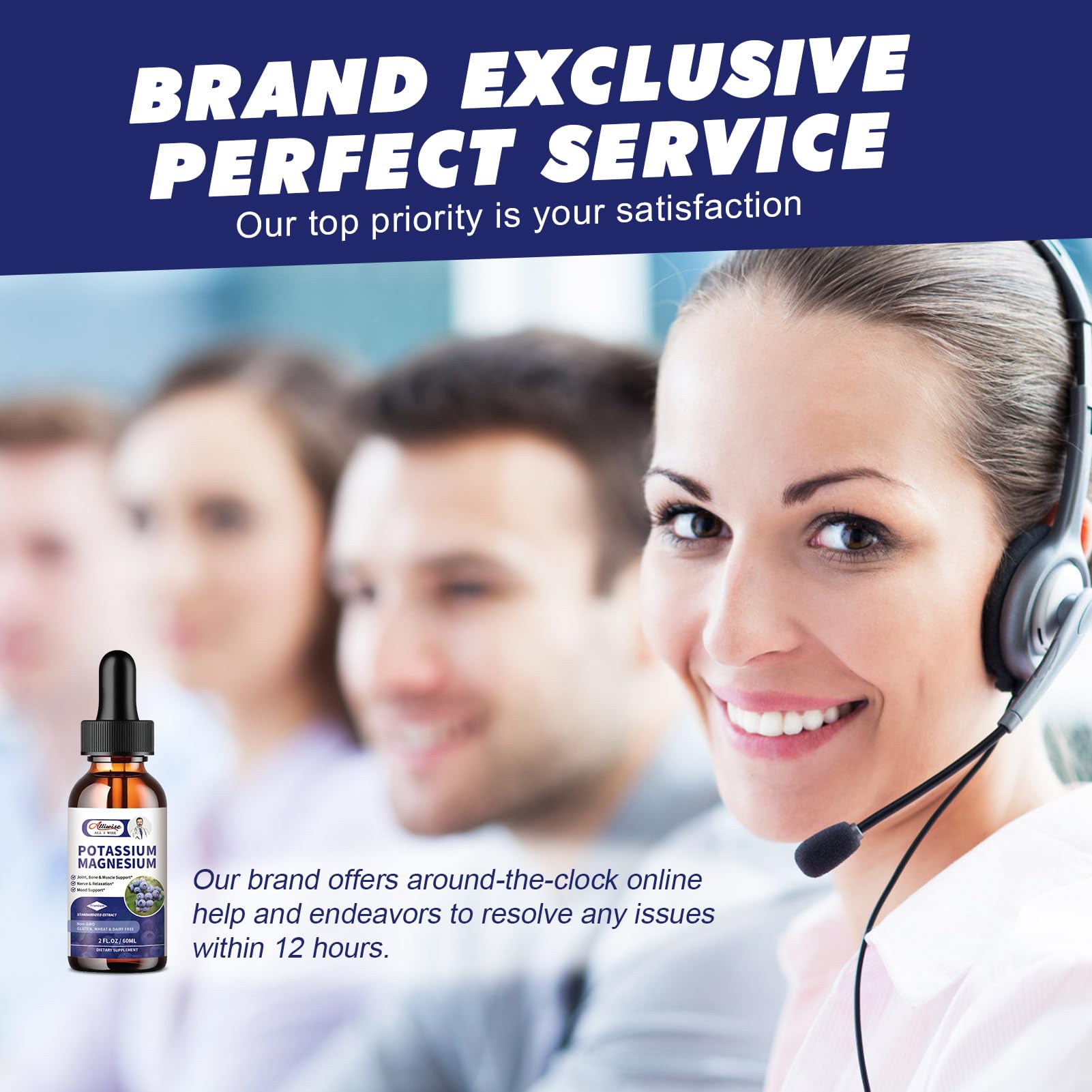 Alliwise 2 Pack Potassium Magnesium Supplement Liquid - High Absorption Calm Magnesium Complex & Potassium Plus Calcium, Vitamin D3, Zinc for Leg Cramps & Bone & Energy & Immune Support - 4 Fl oz