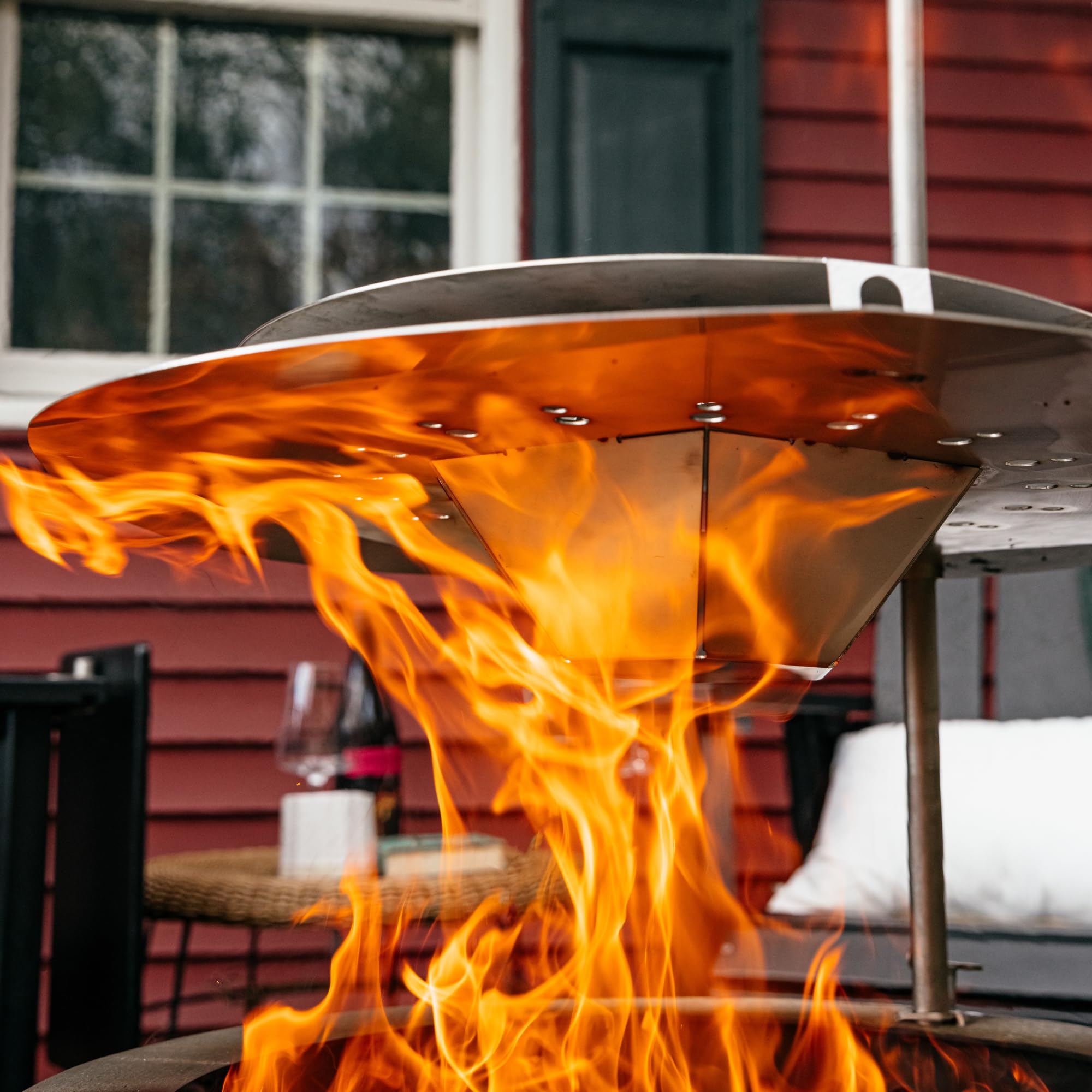 Breeo Outpost™ Heat Deflector X19 / Y Series - Compatible with X19 & Y Series Smokeless Fire Pits - Maximize Hot Airflow - Stainless Steel, USA Made - Live-Fire Cooking Accessory (Heat Deflector ONLY)