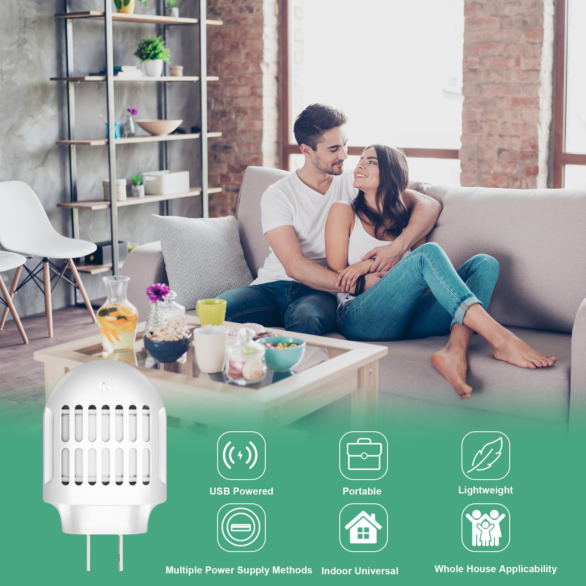 Simashts Mosquito Repeller, Electronic Mosquito Repellent Plug in Indoor Use, No Candles or Flames,DEET-Free, for Home, Bedroom, Office, Kitchen (White)