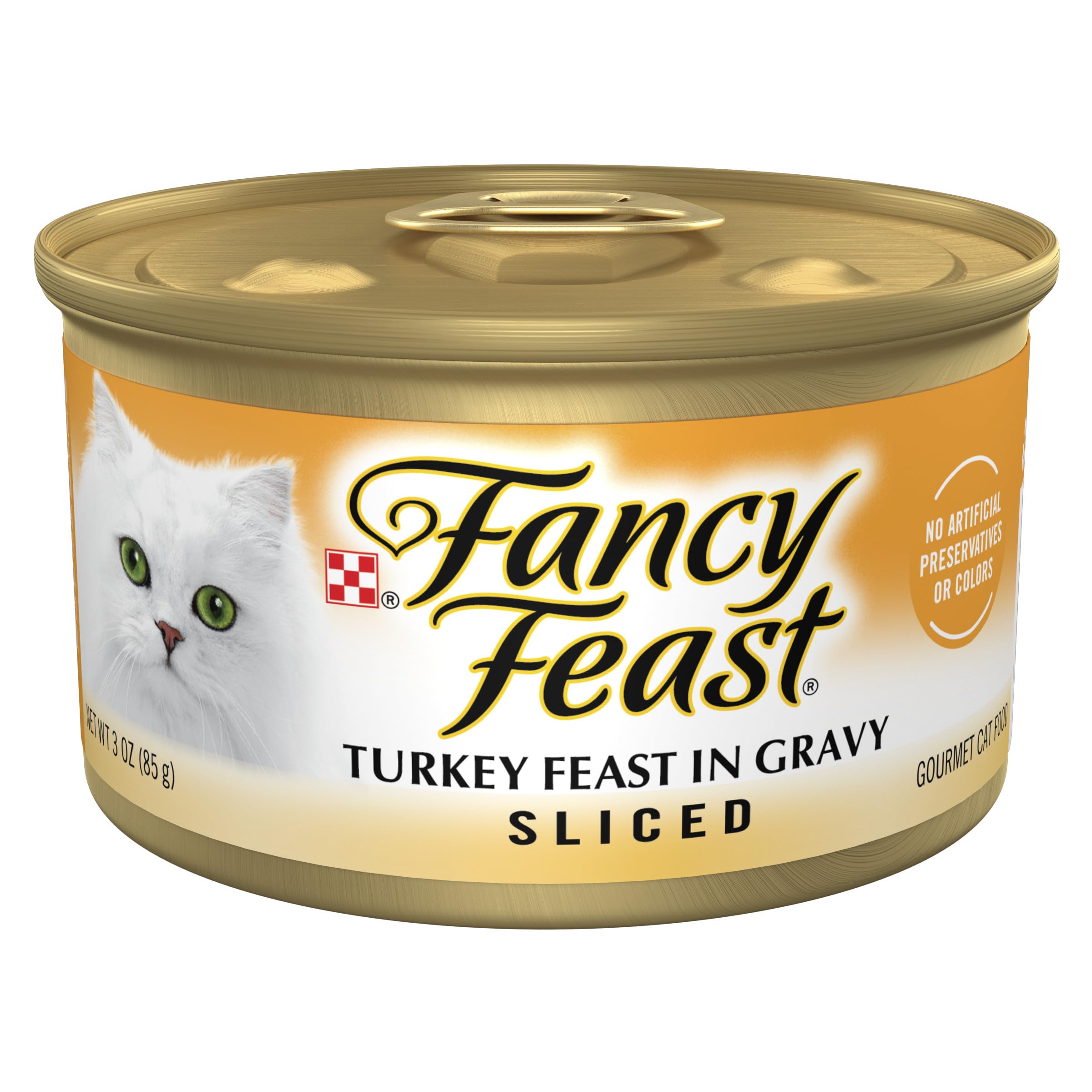 Purina Fancy Feast Sliced Turkey Feast Wet Cat Food in Gravy - (Pack of 24) 3 oz. Cans