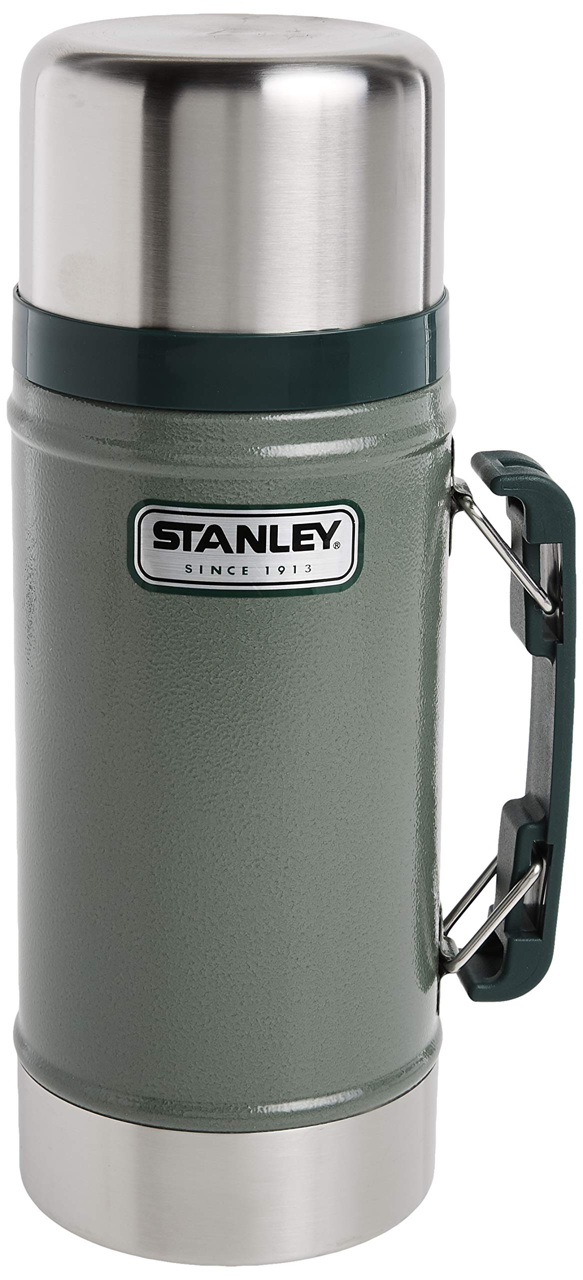 Stanley Classic Legendary Vacuum Insulated Food Jar – Stainless Steel, Naturally BPA-free Container – Keeps Food/Liquid Hot or Cold for 15 Hours – Leak Resistant, Hammertone Green, 24 OZ / 0.71 L